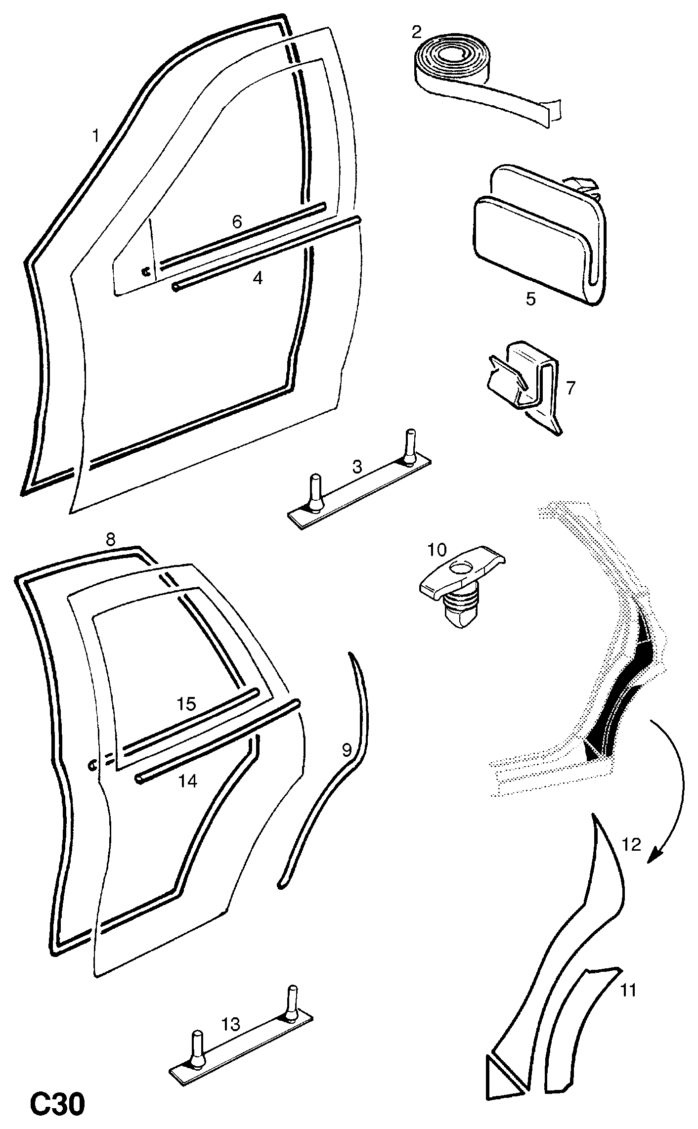 Opel 156503 - Moldings / aizsarguzlika autodraugiem.lv