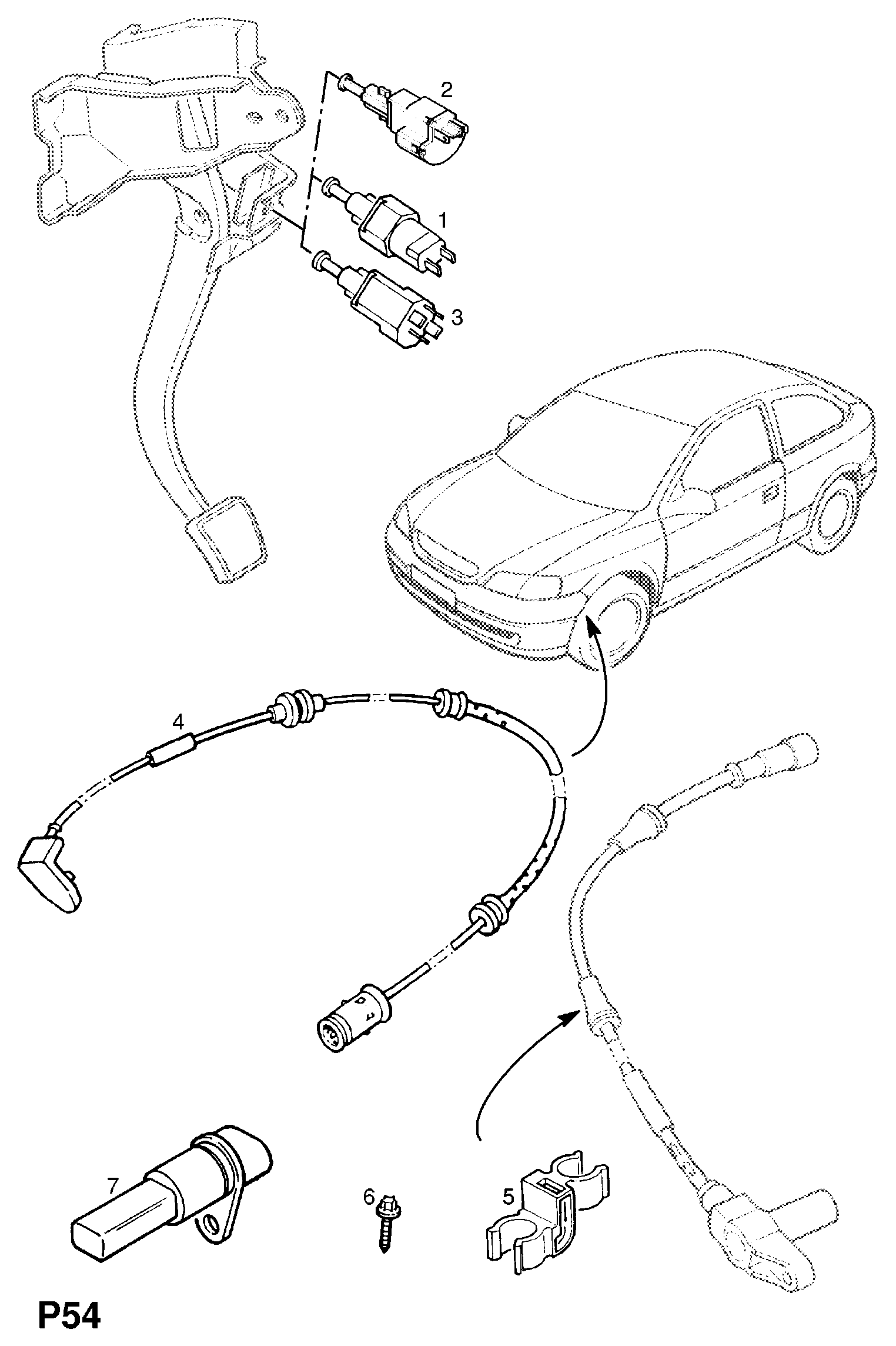 Opel 1240701 - Bremžu signāla slēdzis autodraugiem.lv