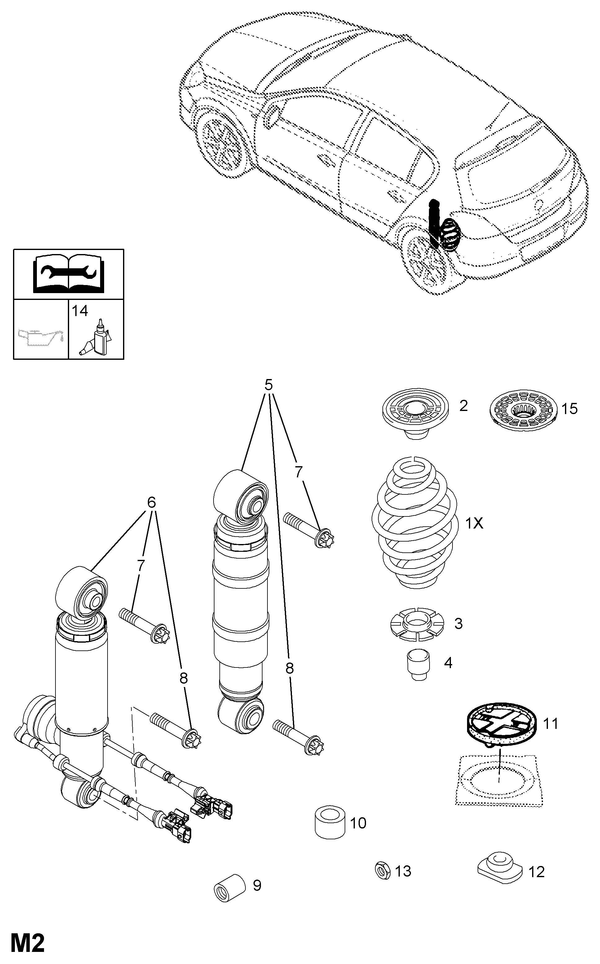 DAEWOO 436325 - SHOCK ABSORBER, ASSY., WITH MOUNTING PARTS (IDENT A3) (EXCEPT AU autodraugiem.lv