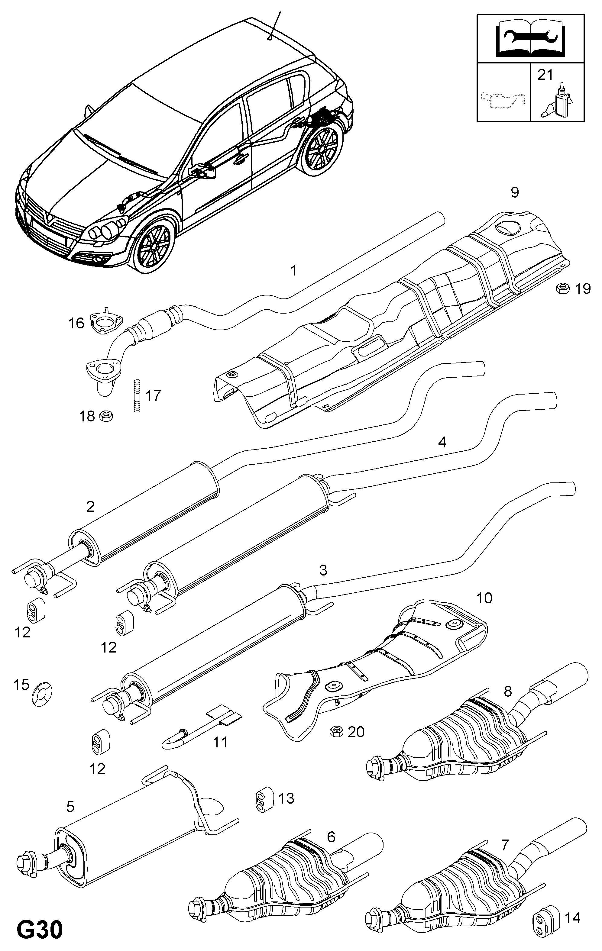 Opel 58 52 307 - Izplūdes gāzu trokšņa slāpētājs (pēdējais) autodraugiem.lv