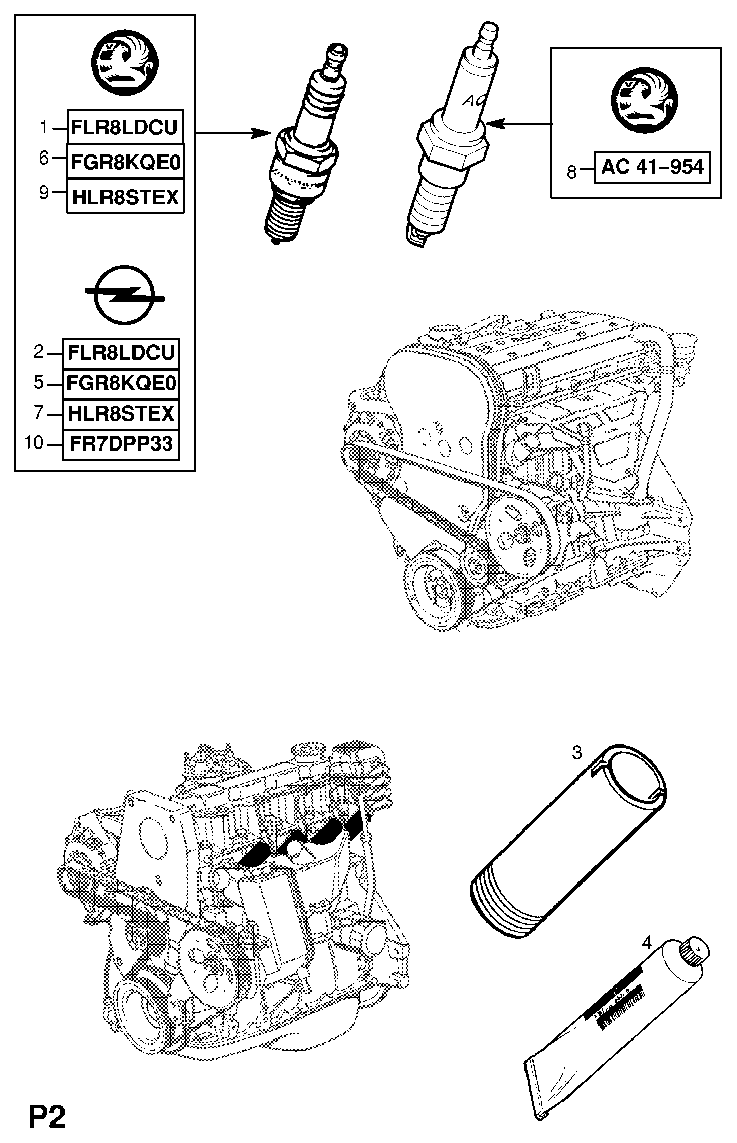 Chevrolet 12 14 011 - PLUG, ASSY., SPARK (OPEL) (FGR8KQE0) (ORDER IN MULTIPLES OF 10)  autodraugiem.lv