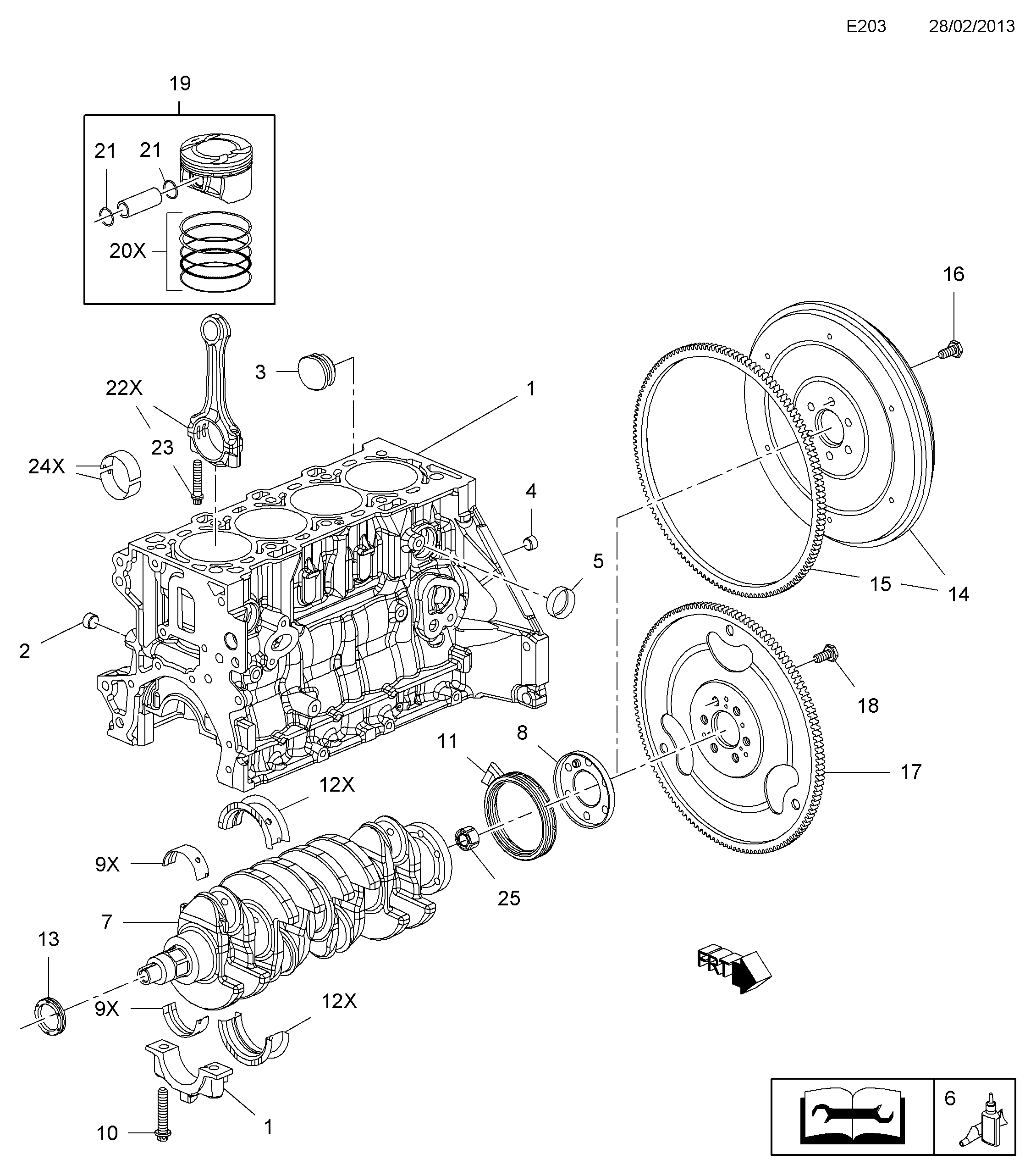 Opel 6 14 135 - Vārpstas blīvgredzens, Kloķvārpsta autodraugiem.lv