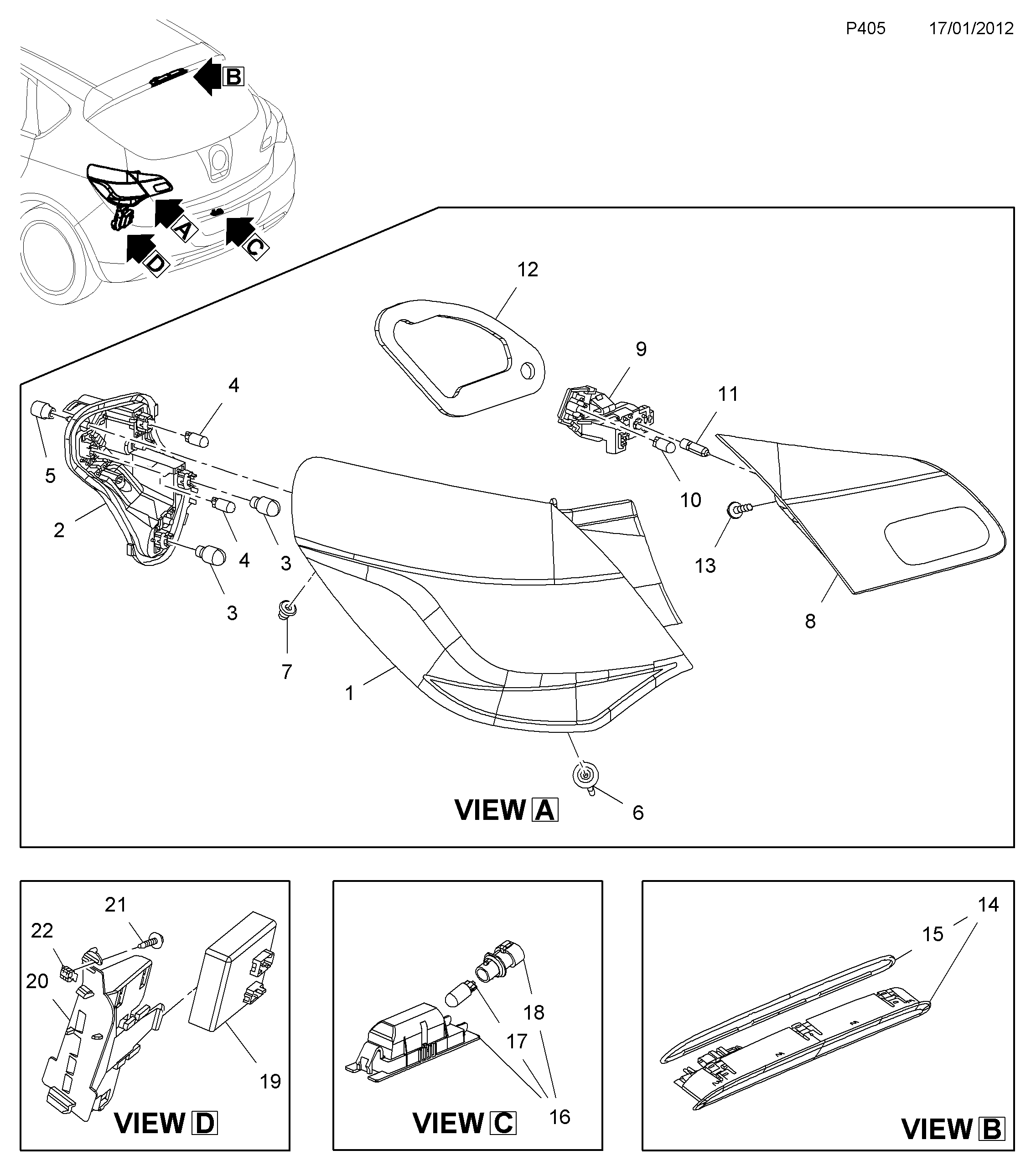 Vauxhall 20 98 350 - Kvēlspuldze, Papildus bremžu signāla lukturis autodraugiem.lv