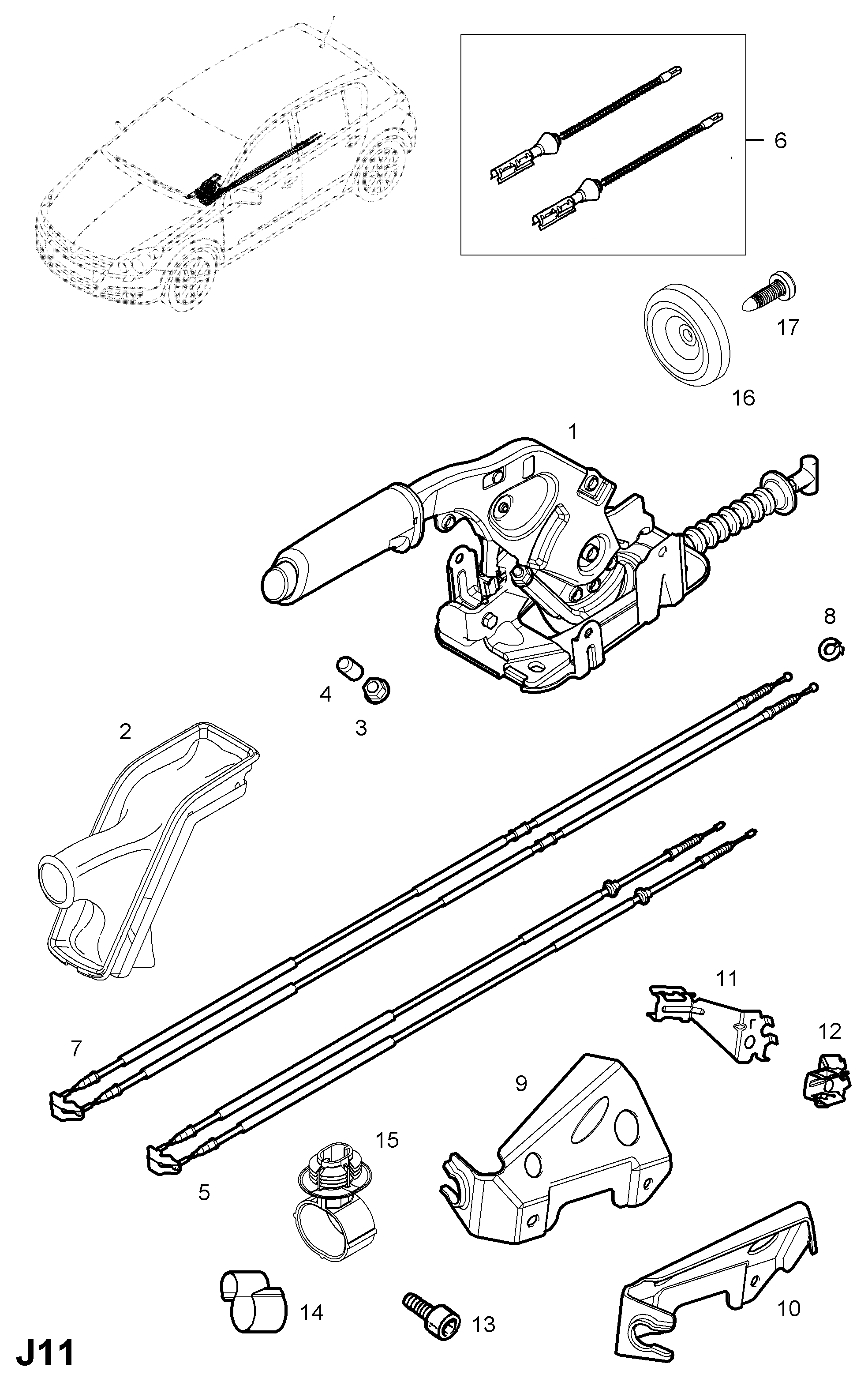 Opel 5 22 033 - Trose, Stāvbremžu sistēma autodraugiem.lv