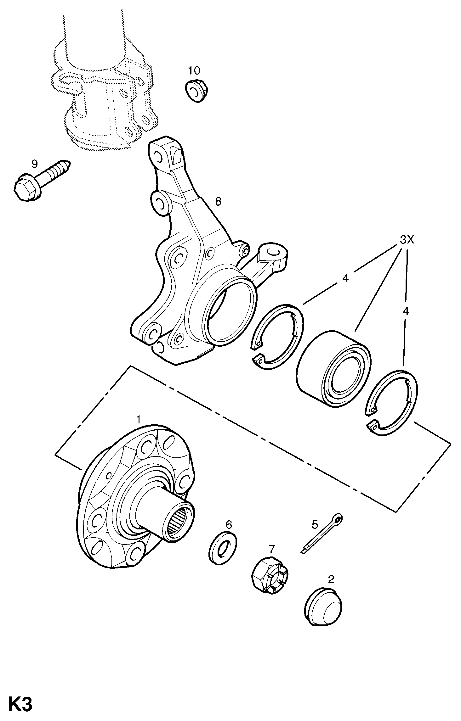 Opel 3 26 001 - Riteņa rumbas gultņa komplekts autodraugiem.lv