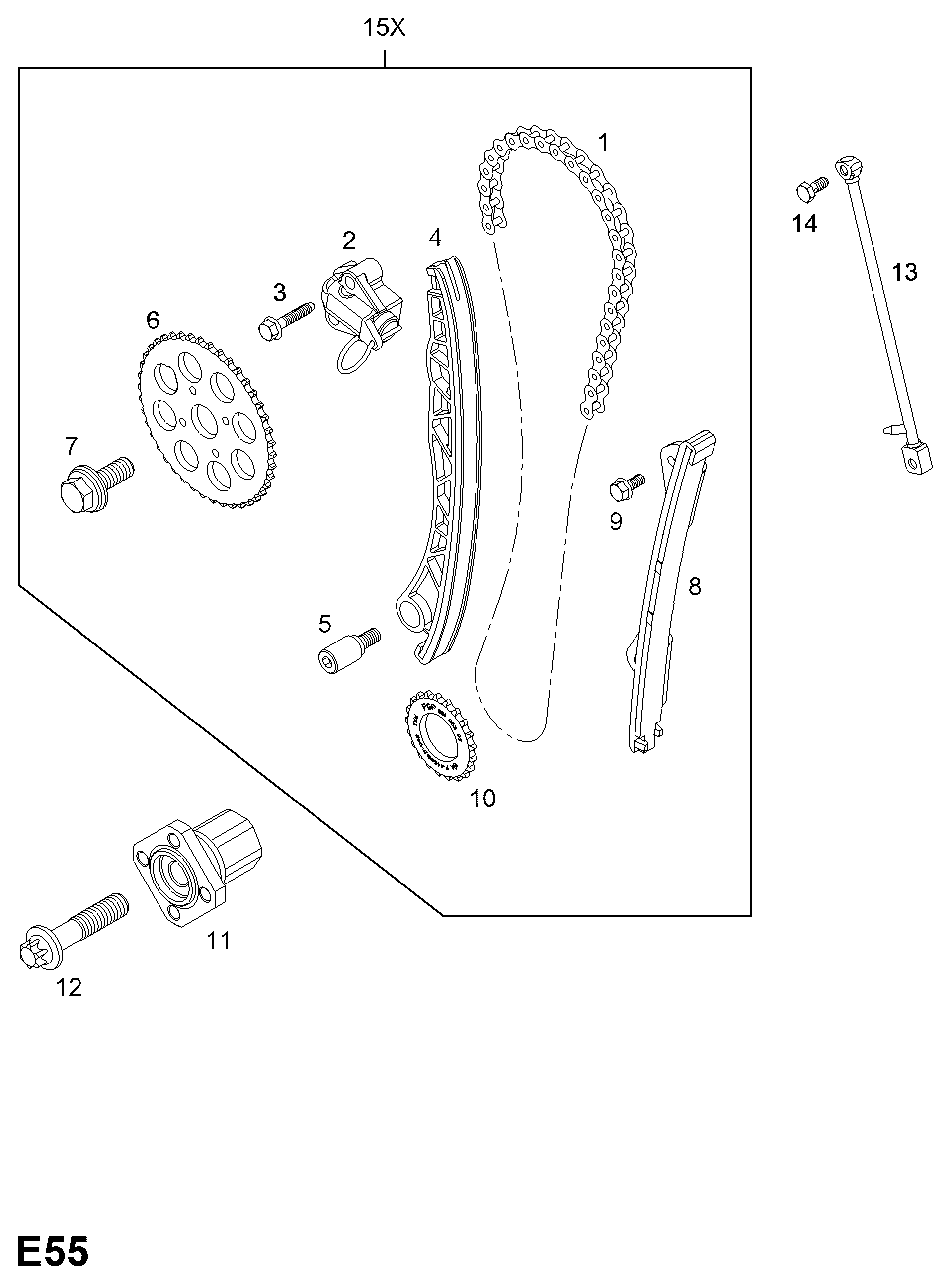 Opel 56 36 442 - Sadales vārpstas piedziņas ķēdes komplekts autodraugiem.lv