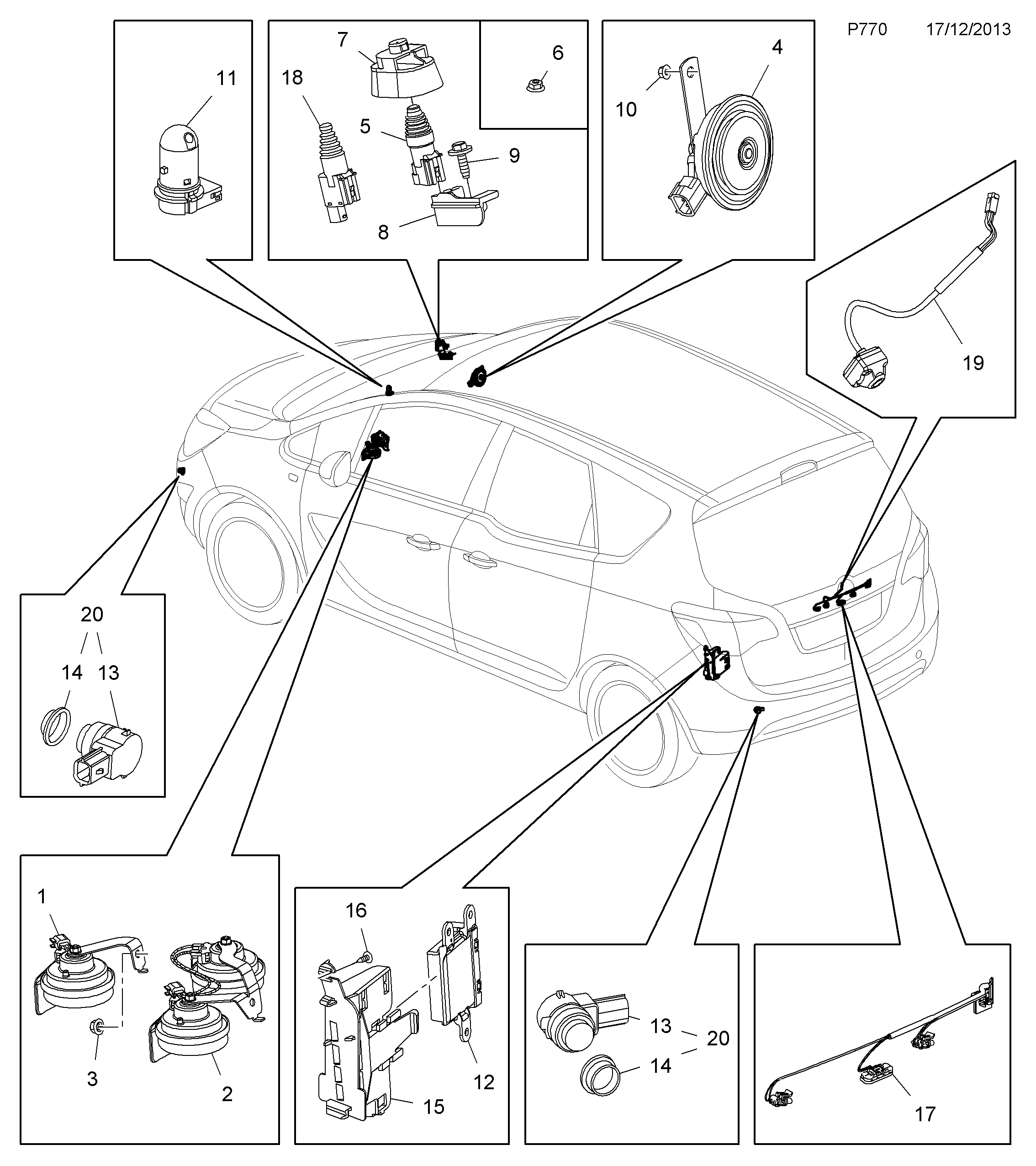 Vauxhall 12 82 768 - Slēdzis, Bagāžas nodalījuma vāka atvēršana autodraugiem.lv