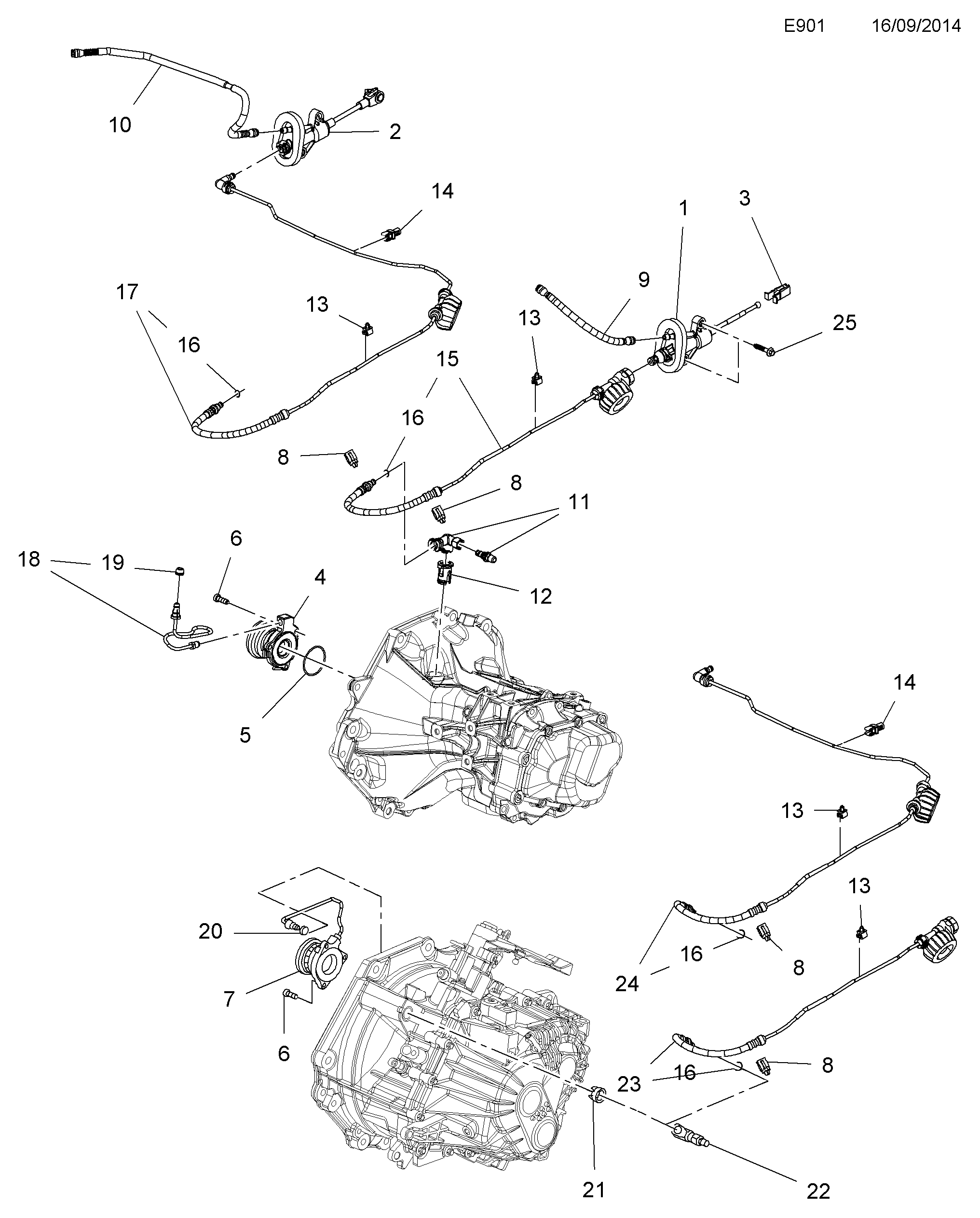 Opel 56 79 350 - Centrālais izslēdzējmehānisms, Sajūgs autodraugiem.lv