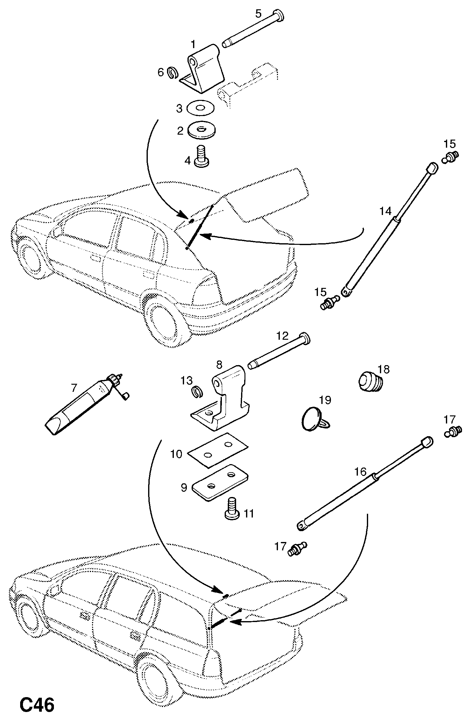 Vauxhall 132677 - Gāzes atspere, Bagāžas / Kravas nodalījuma vāks autodraugiem.lv