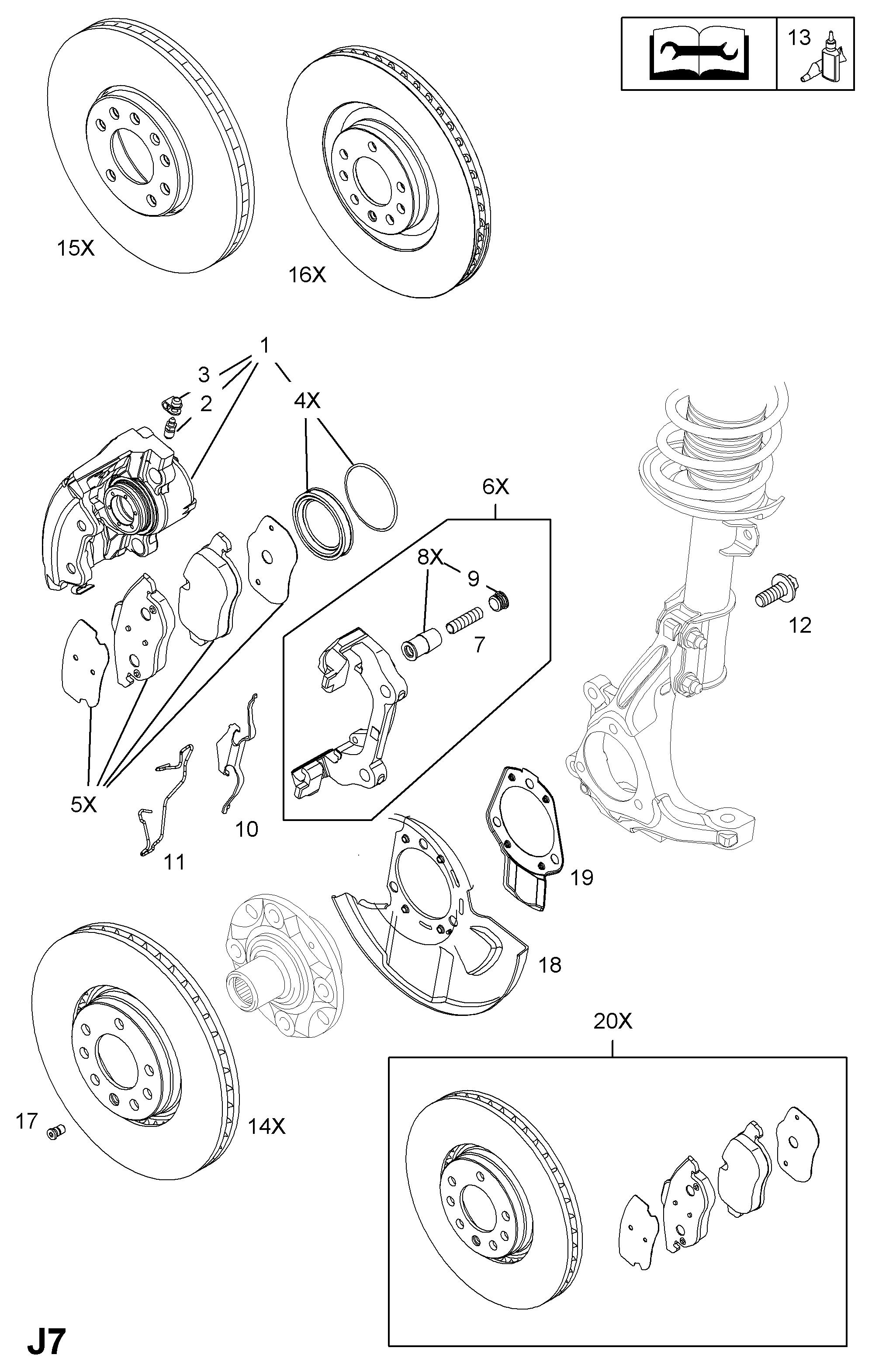 Chevrolet 1605972 - Bremžu uzliku kompl., Disku bremzes autodraugiem.lv