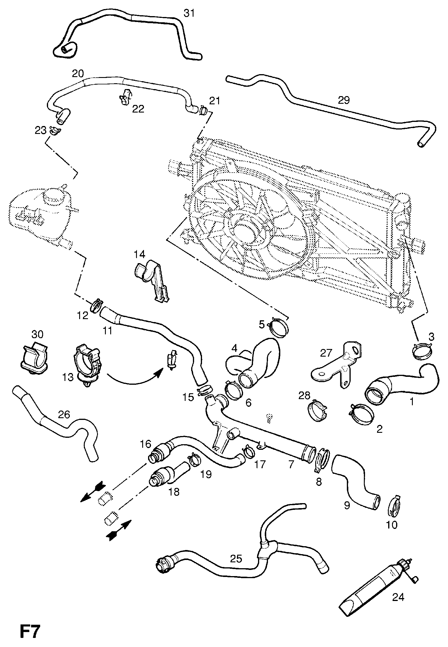 Opel 13 37 513 - Radiatora cauruļvads autodraugiem.lv