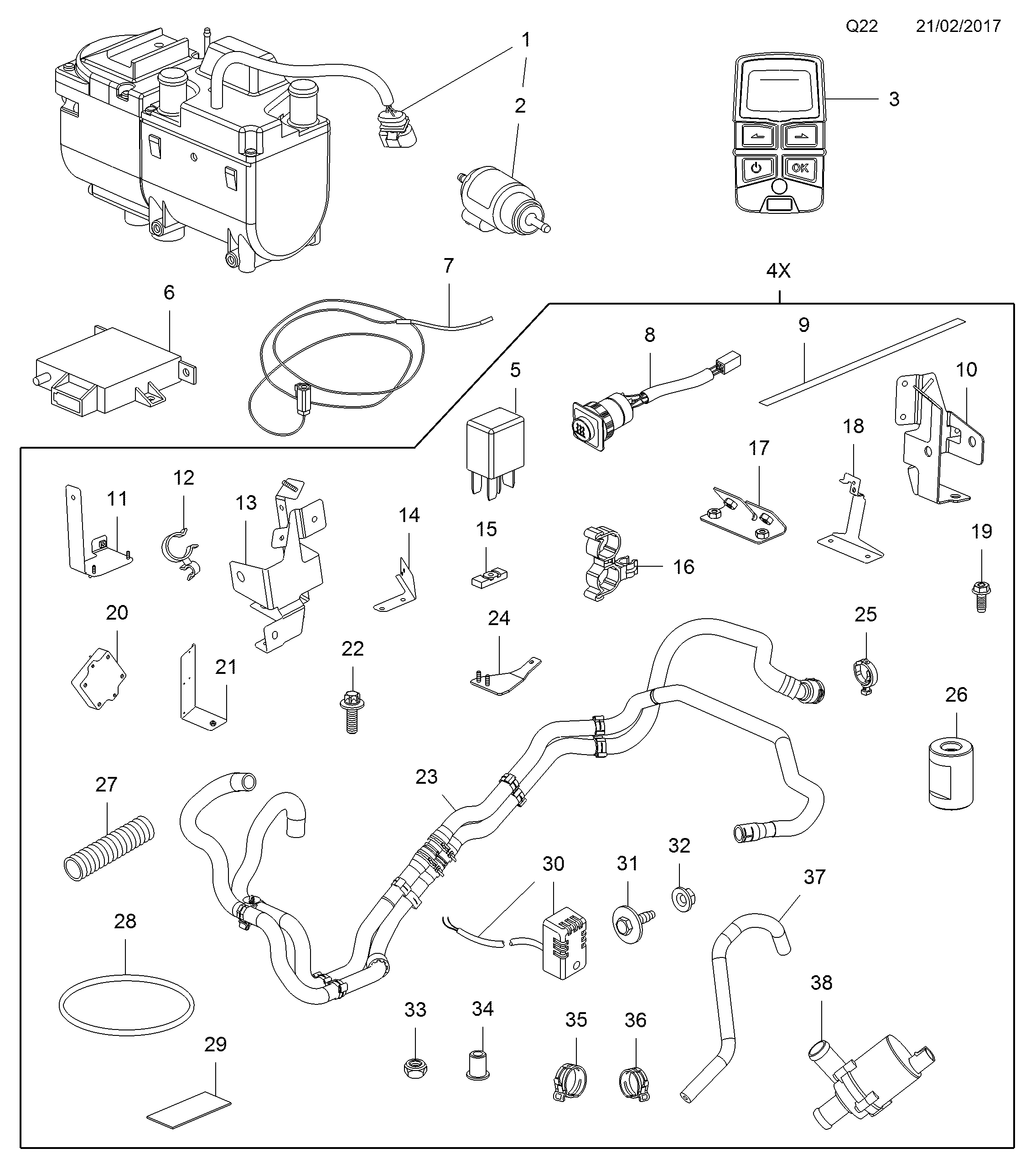 Vauxhall 18 27 093 - Ūdens recirkulācijas sūknis, Autonomā apsildes sistēma autodraugiem.lv