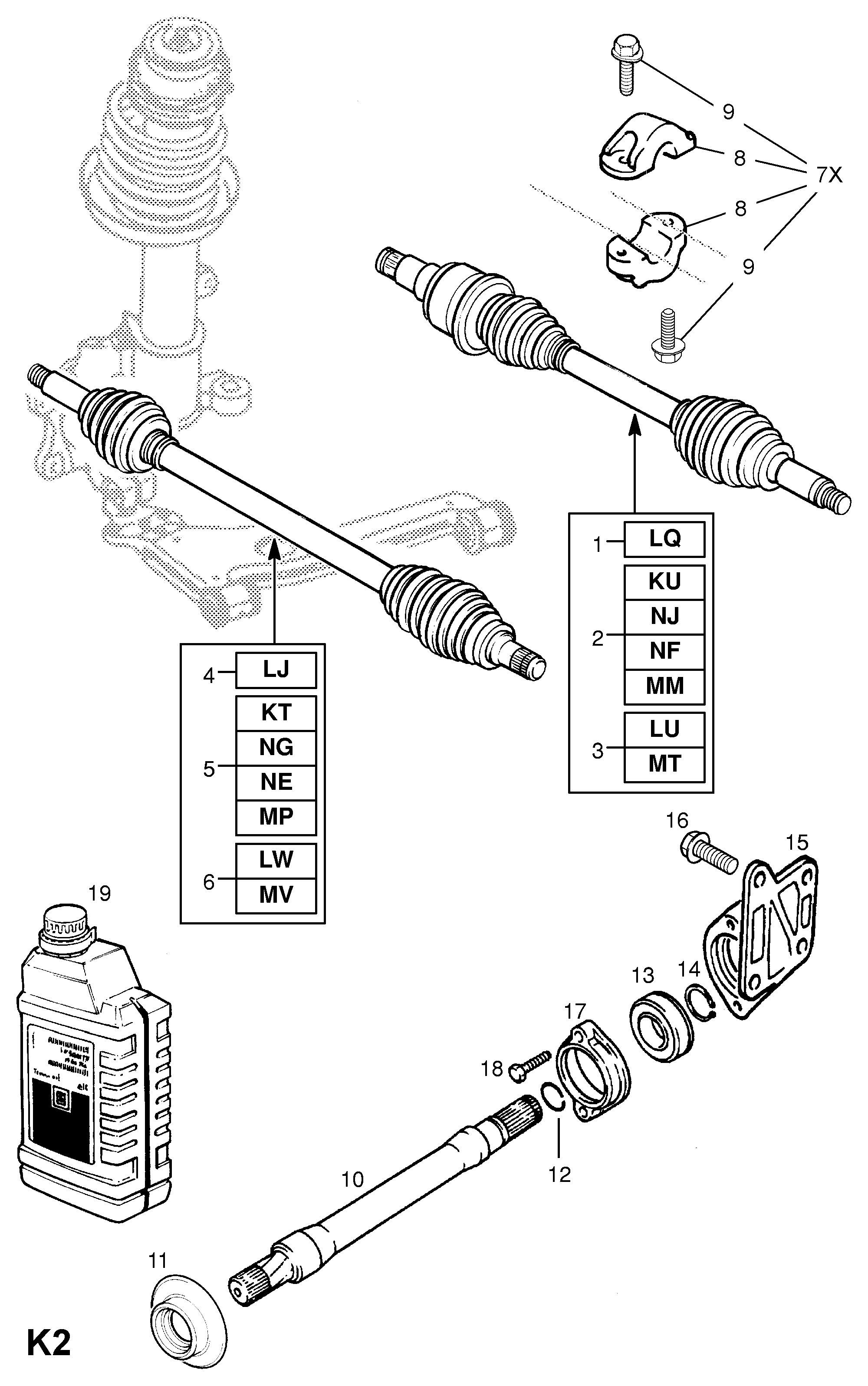 Chevrolet 90511447 - Piedziņas vārpsta autodraugiem.lv