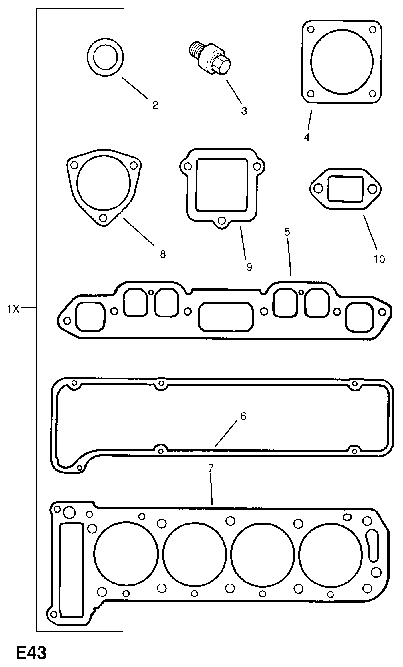 Vauxhall 1606647 - Blīvju komplekts, Motora bloka galva autodraugiem.lv