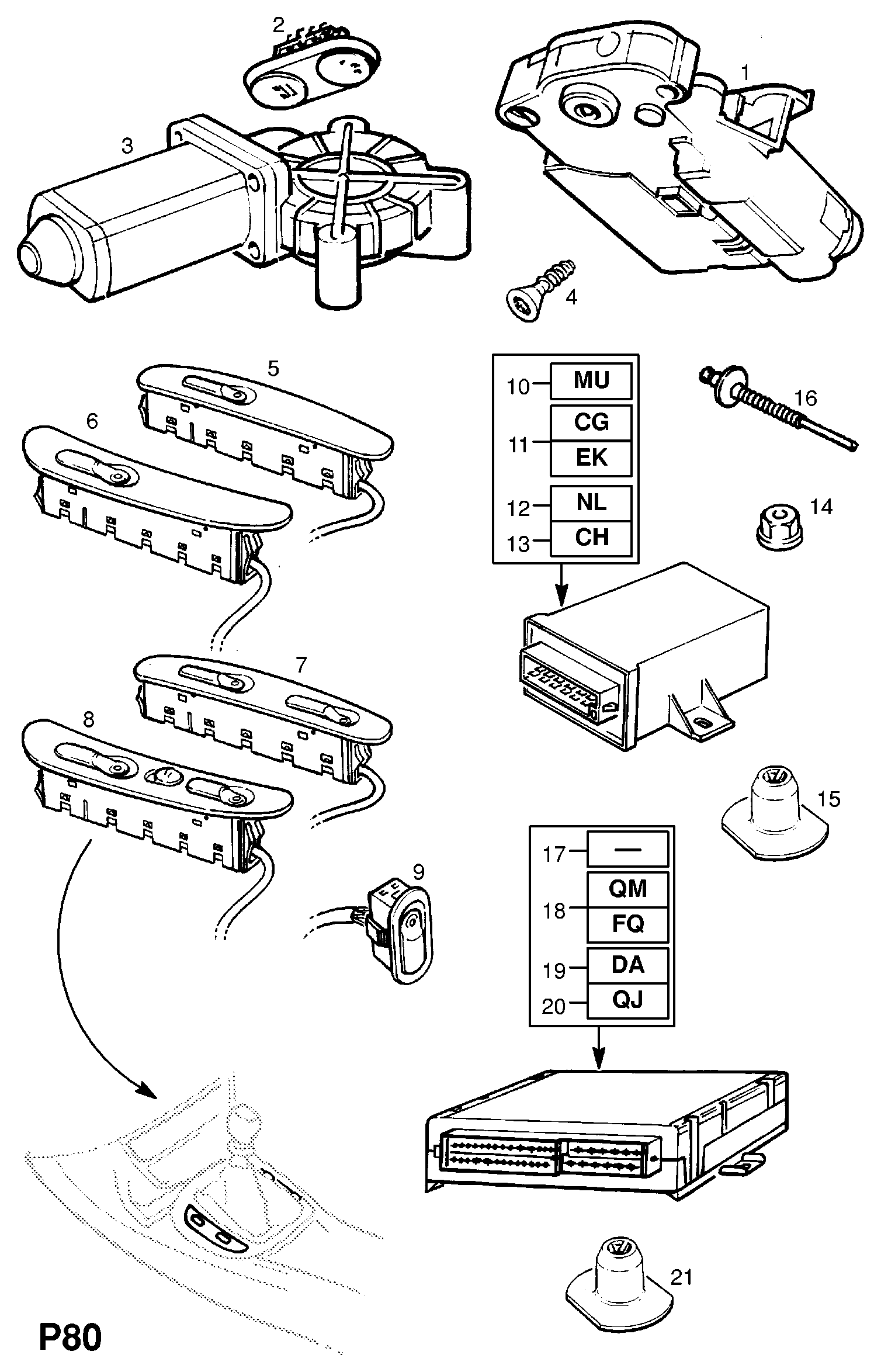 Opel 1207127 - Stikla pacelšanas mehānisms autodraugiem.lv