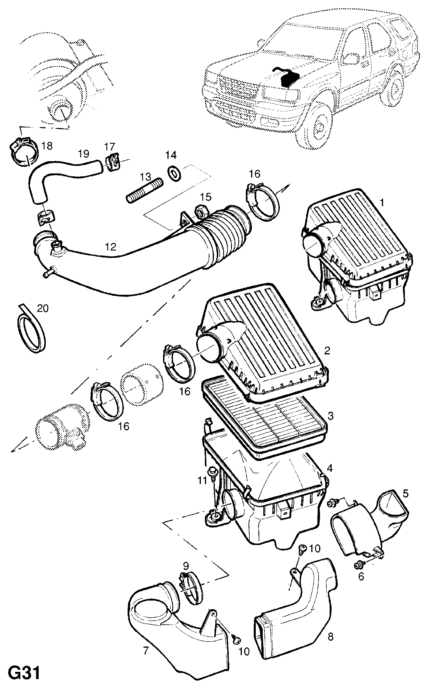 Opel 834607 - Gaisa filtrs autodraugiem.lv