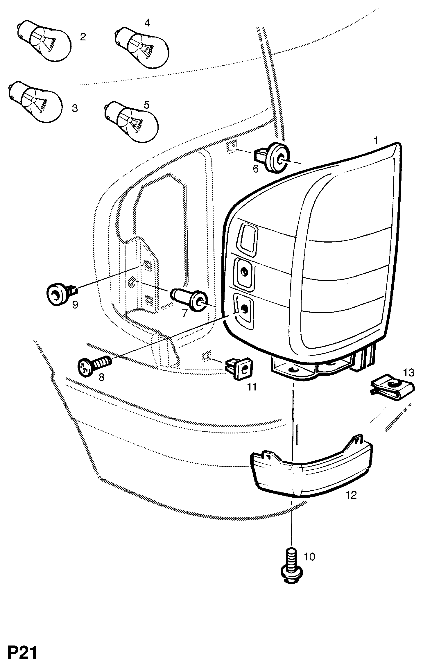 OPEL 130459 - SCREW, REAR LAMP TO BACK PANEL autodraugiem.lv