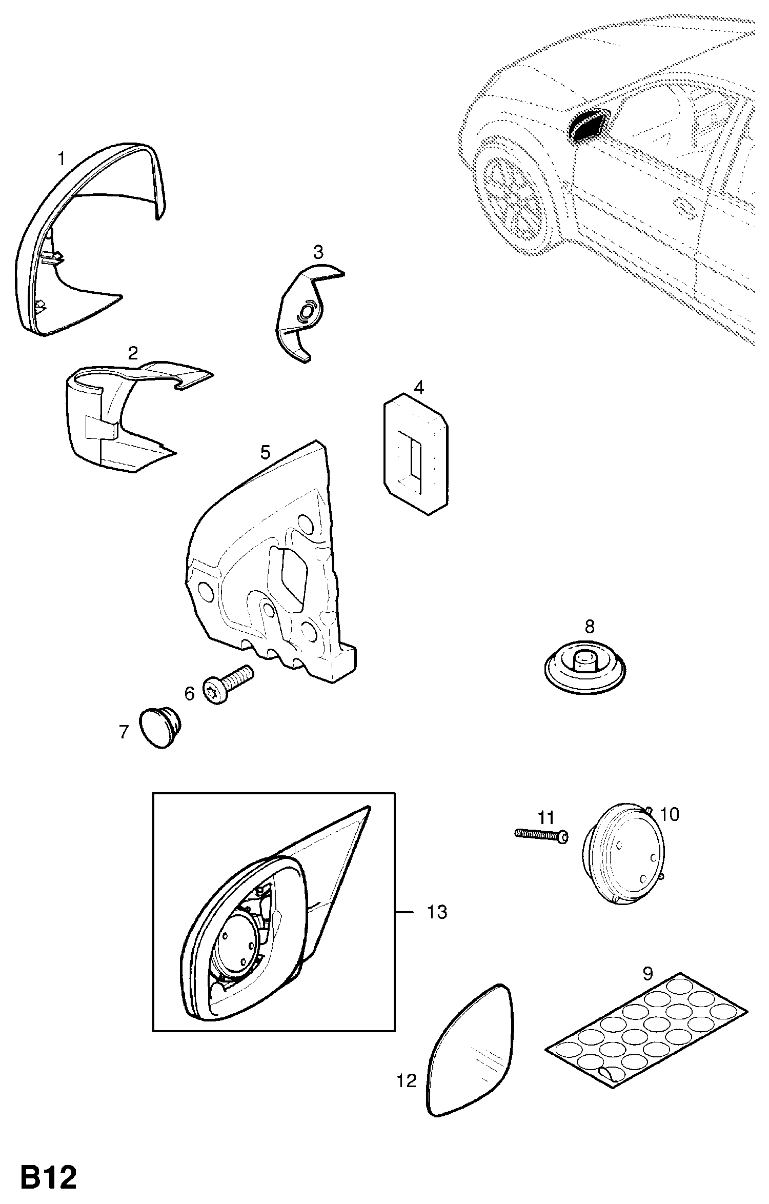 Opel 6428265 - Ārējais atpakaļskata spogulis autodraugiem.lv