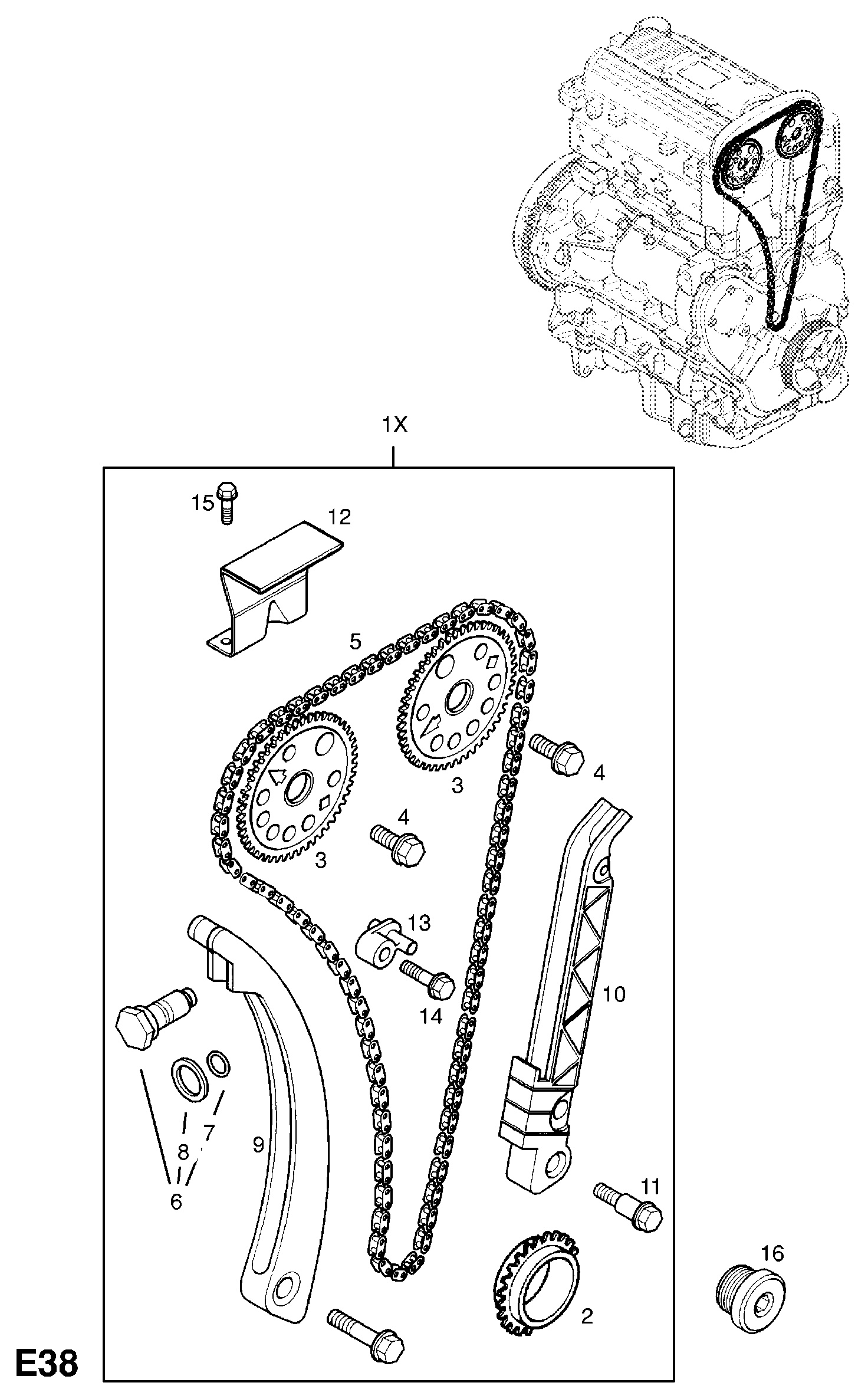 Opel 5636 400 - Sadales vārpstas piedziņas ķēdes komplekts autodraugiem.lv