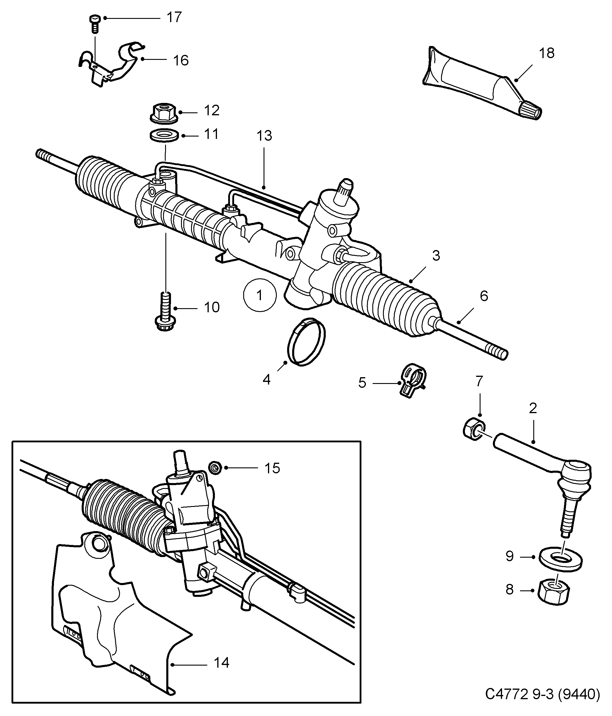 SAAB 93172264 - Stūres mehānisms autodraugiem.lv