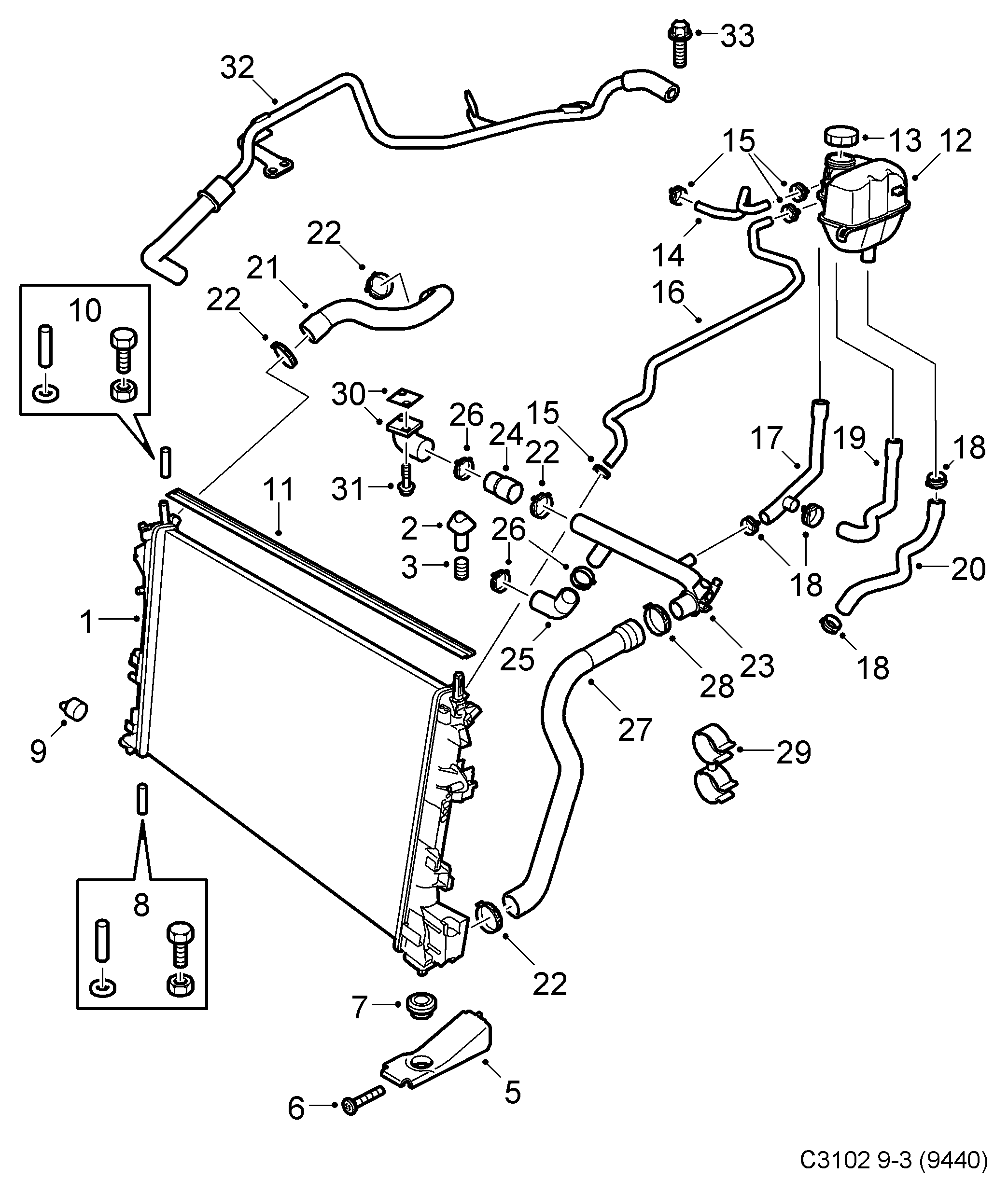 SAAB 24418338 - Radiators, Motora dzesēšanas sistēma autodraugiem.lv