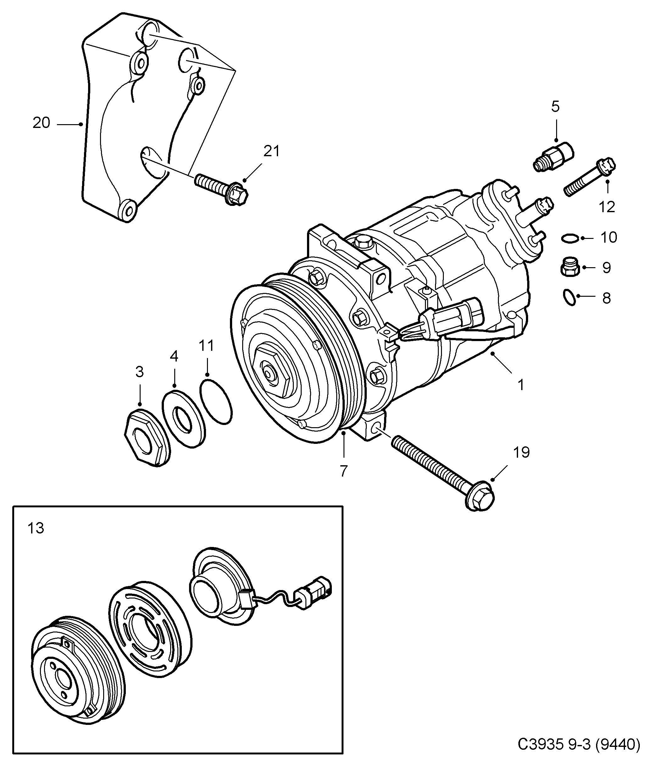 Opel 12792669 - Kompresors, Gaisa kond. sistēma autodraugiem.lv