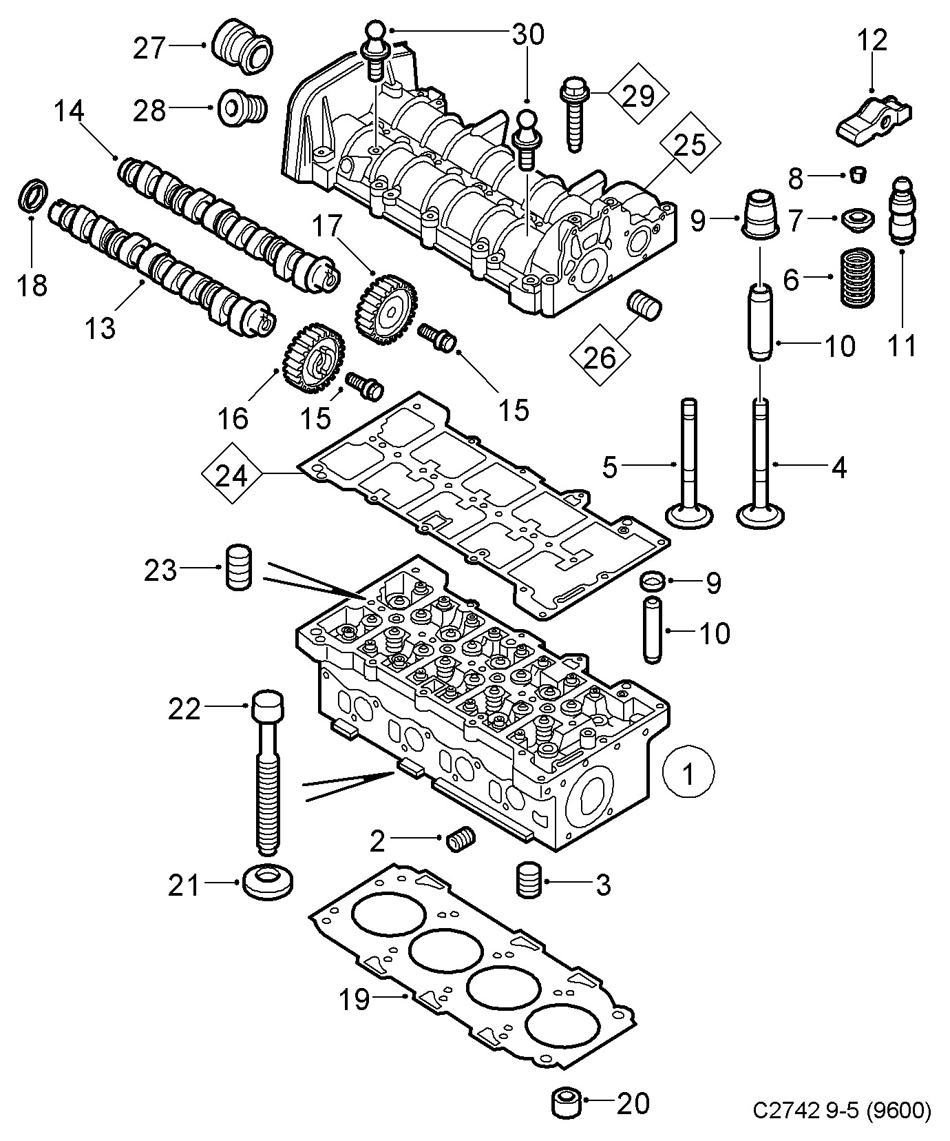 SAAB 93 183 224 - Blīve, Motora bloka galva autodraugiem.lv