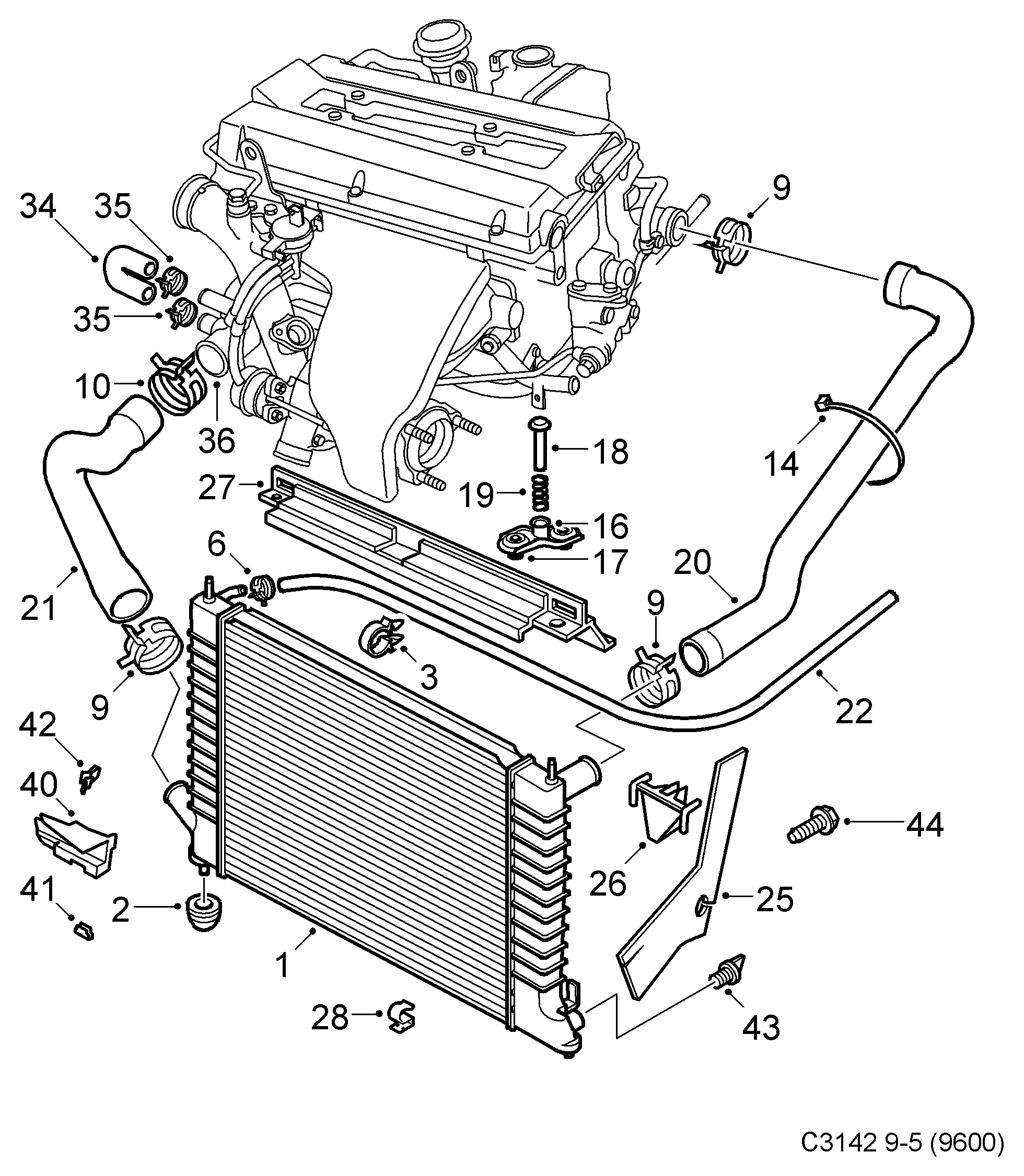 SAAB 5193370 - Radiators, Motora dzesēšanas sistēma autodraugiem.lv