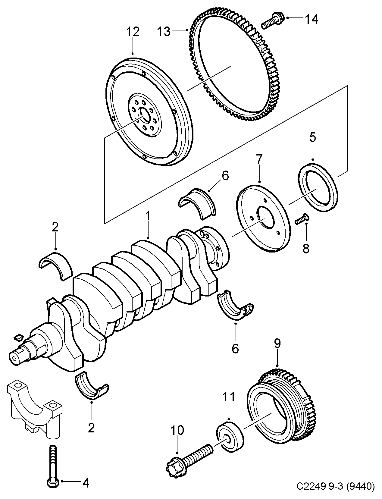 Opel 90093810 - Kloķvārpstas gultnis autodraugiem.lv