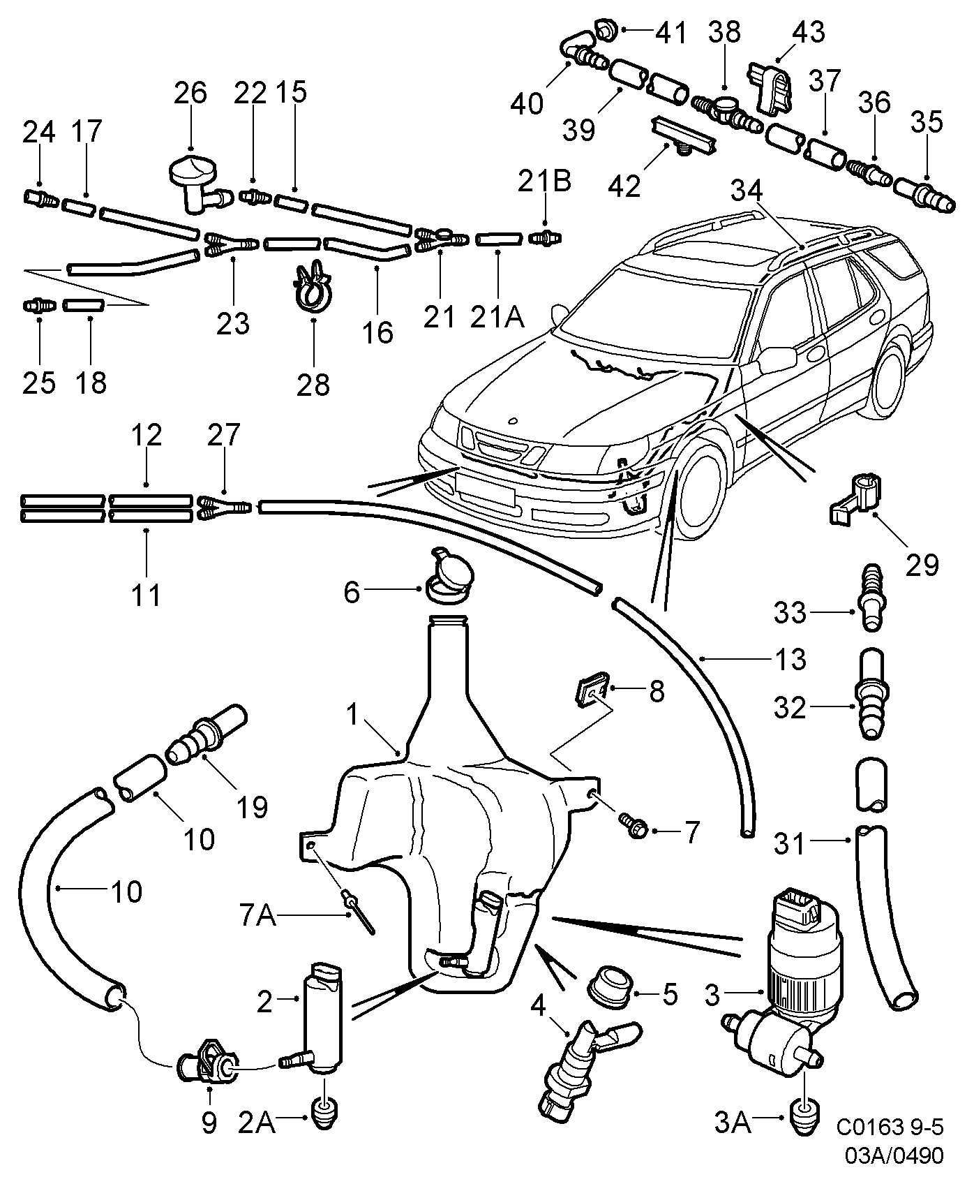 SAAB 4832903 - Ūdenssūknis, Stiklu tīrīšanas sistēma autodraugiem.lv