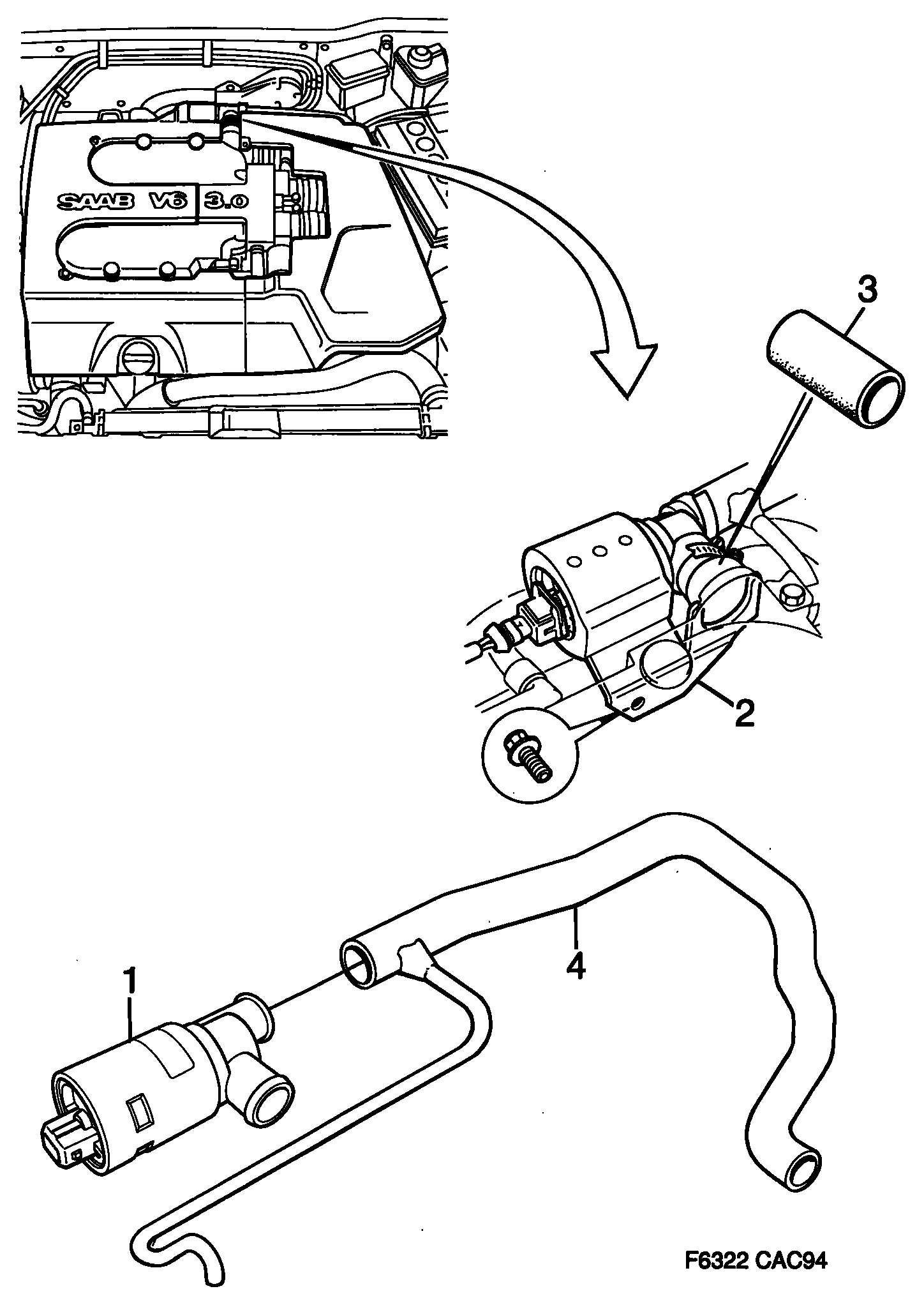 SAAB 7586019 - Ieplūstošā gaisa regulēšanas vārsts, Gaisa pievads autodraugiem.lv