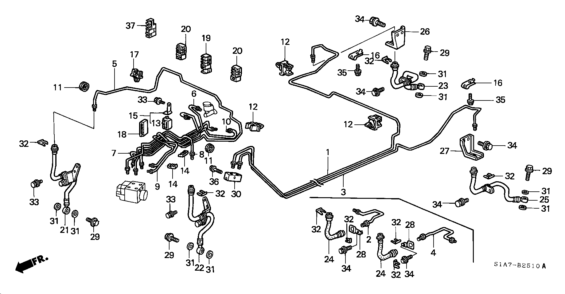 Honda 46431S1AE01 - Bremžu šļūtene autodraugiem.lv