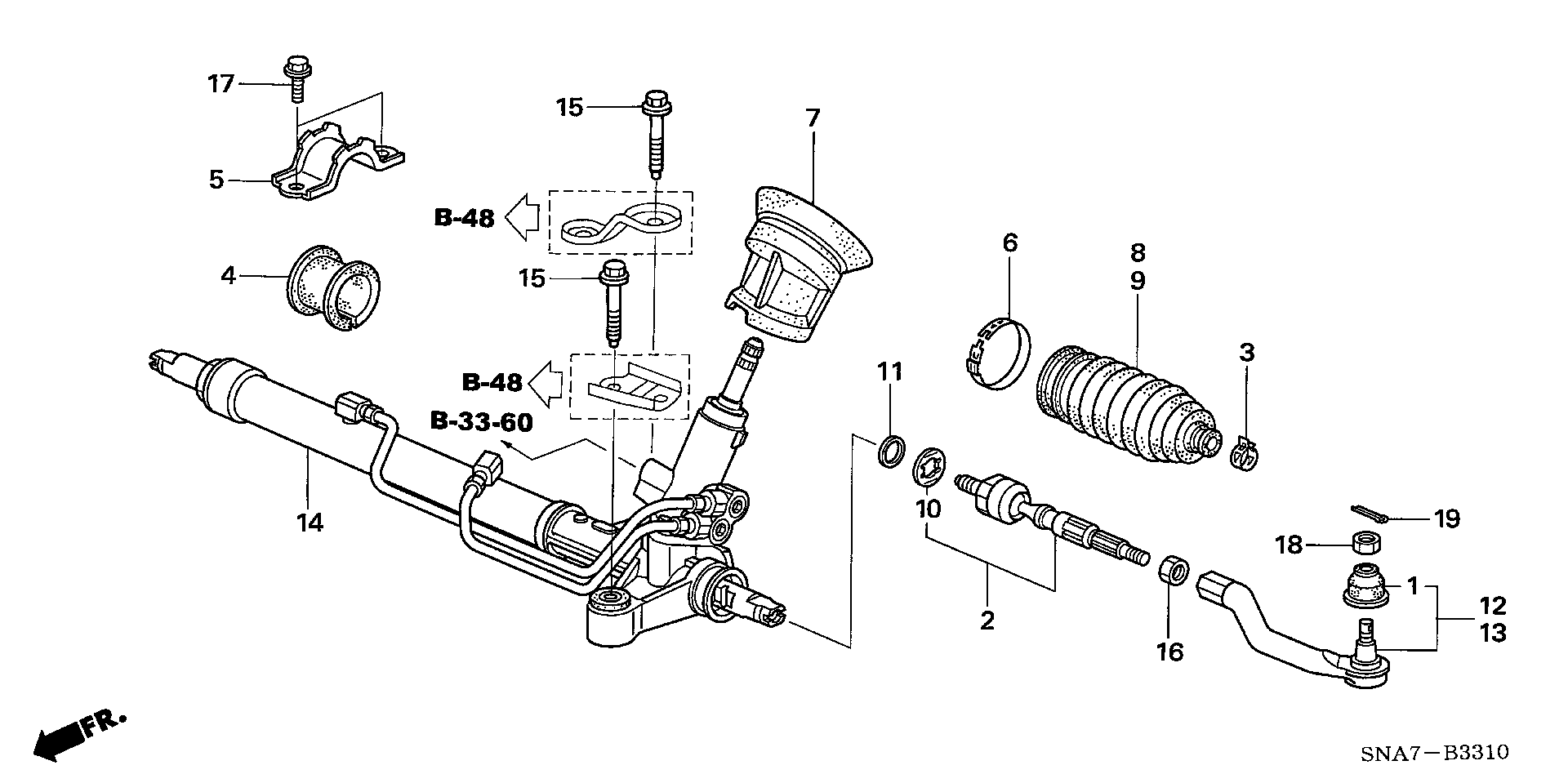 Honda 53540-SNA-A01 - Stūres šķērsstiepņa uzgalis autodraugiem.lv