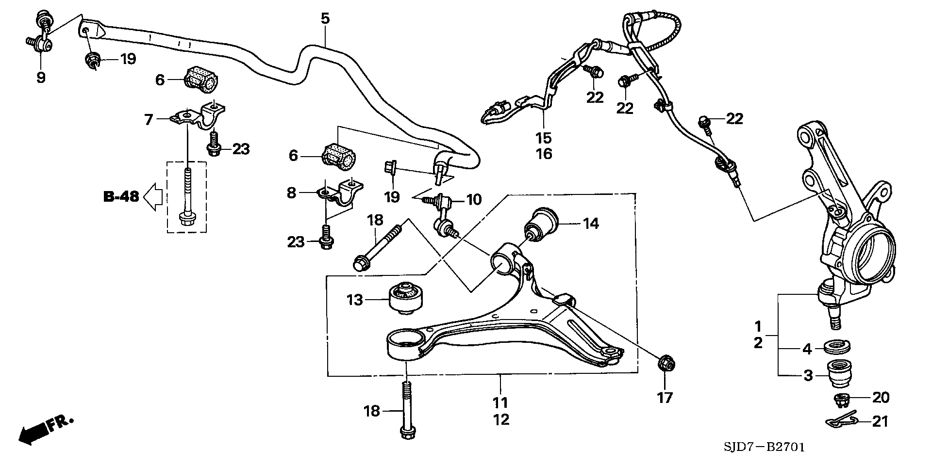 Honda 51391SJH005 - Piekare, Šķērssvira autodraugiem.lv