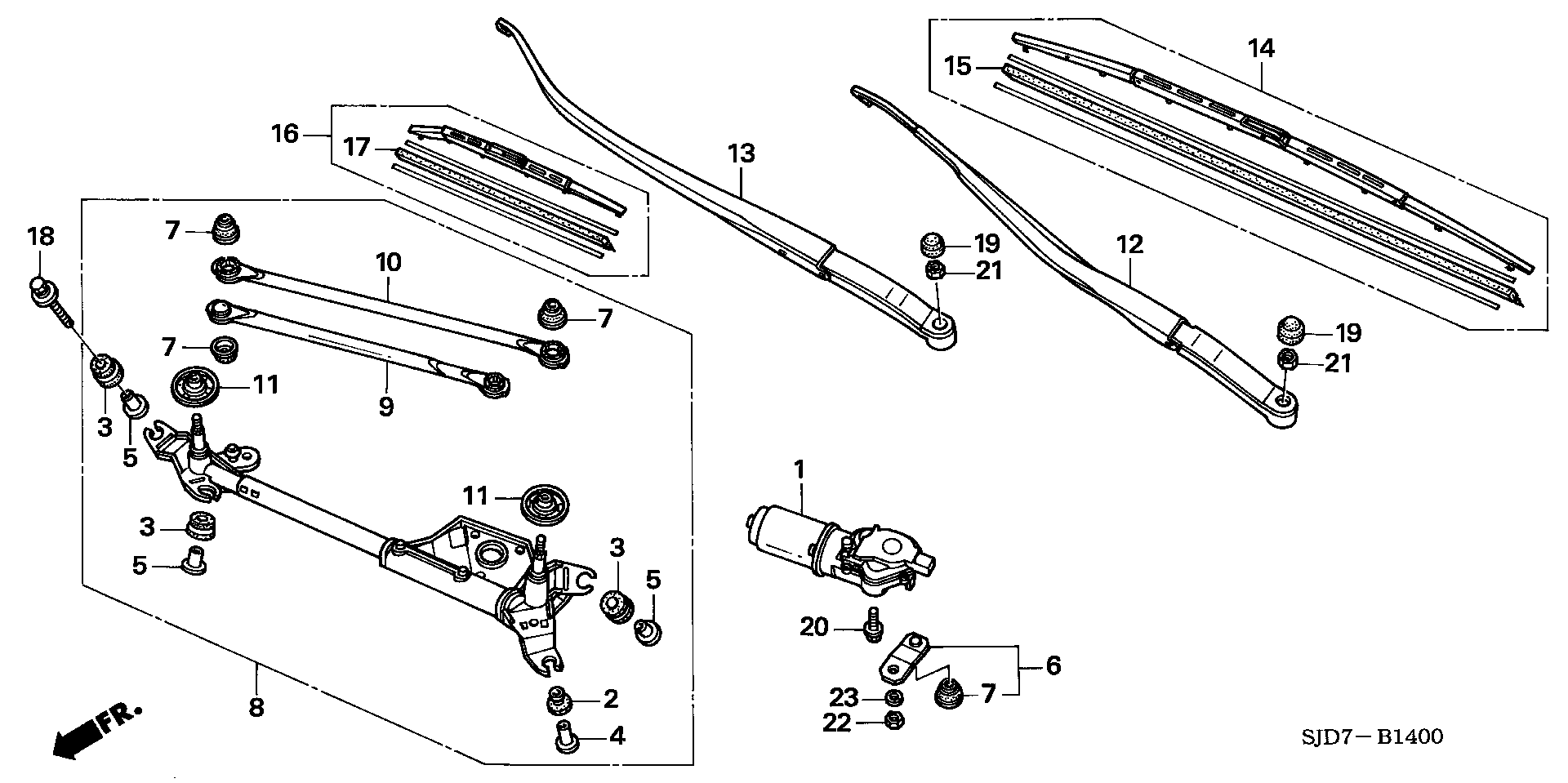 Honda 76630-SJD-G01 - Stikla tīrītāja slotiņa autodraugiem.lv