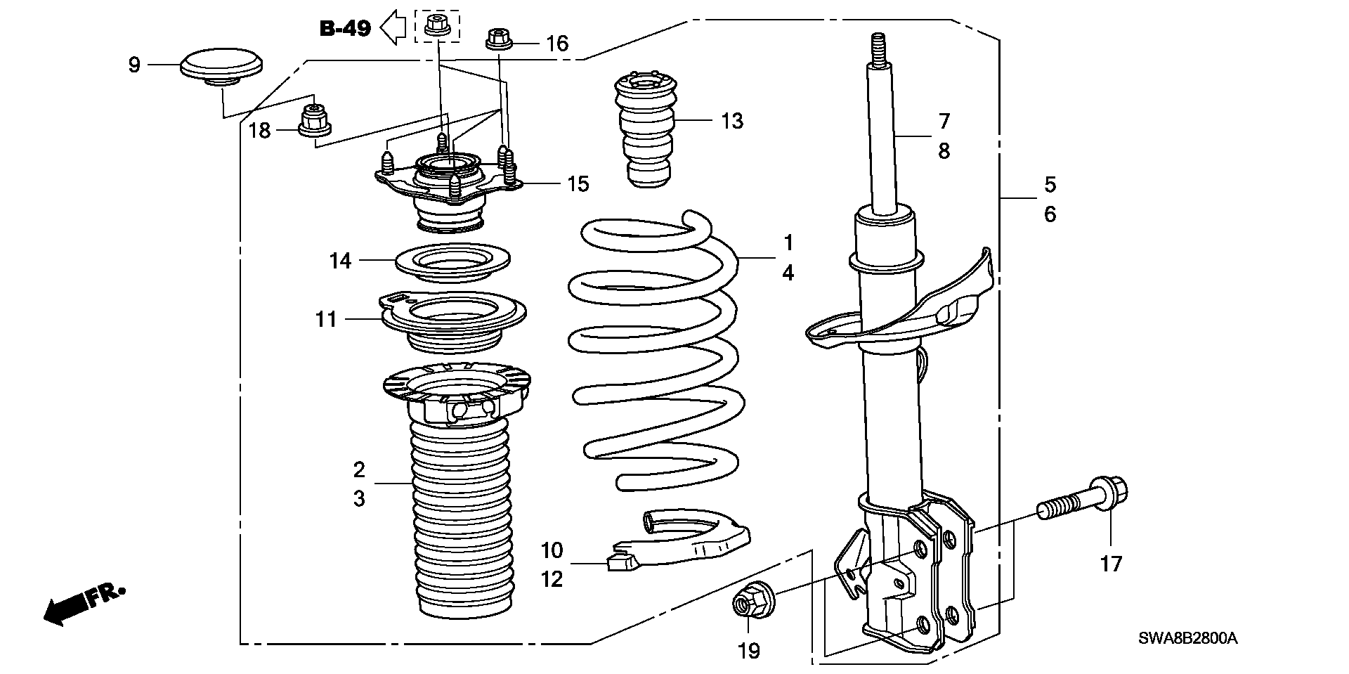 Honda 51722SWET01 - Putekļu aizsargkomplekts, Amortizators autodraugiem.lv