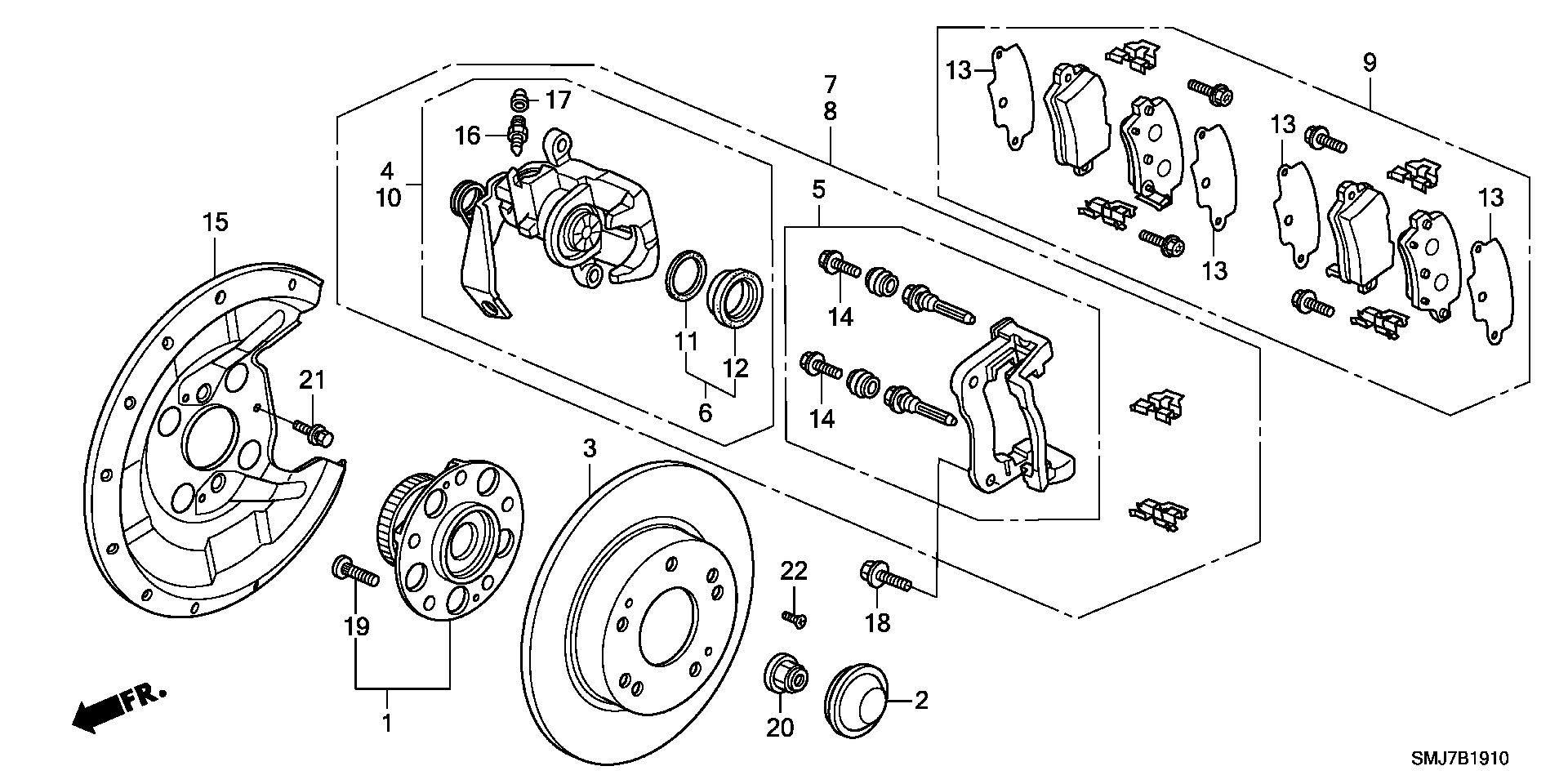 Honda 43012-SMG-E02 - Bremžu suports autodraugiem.lv