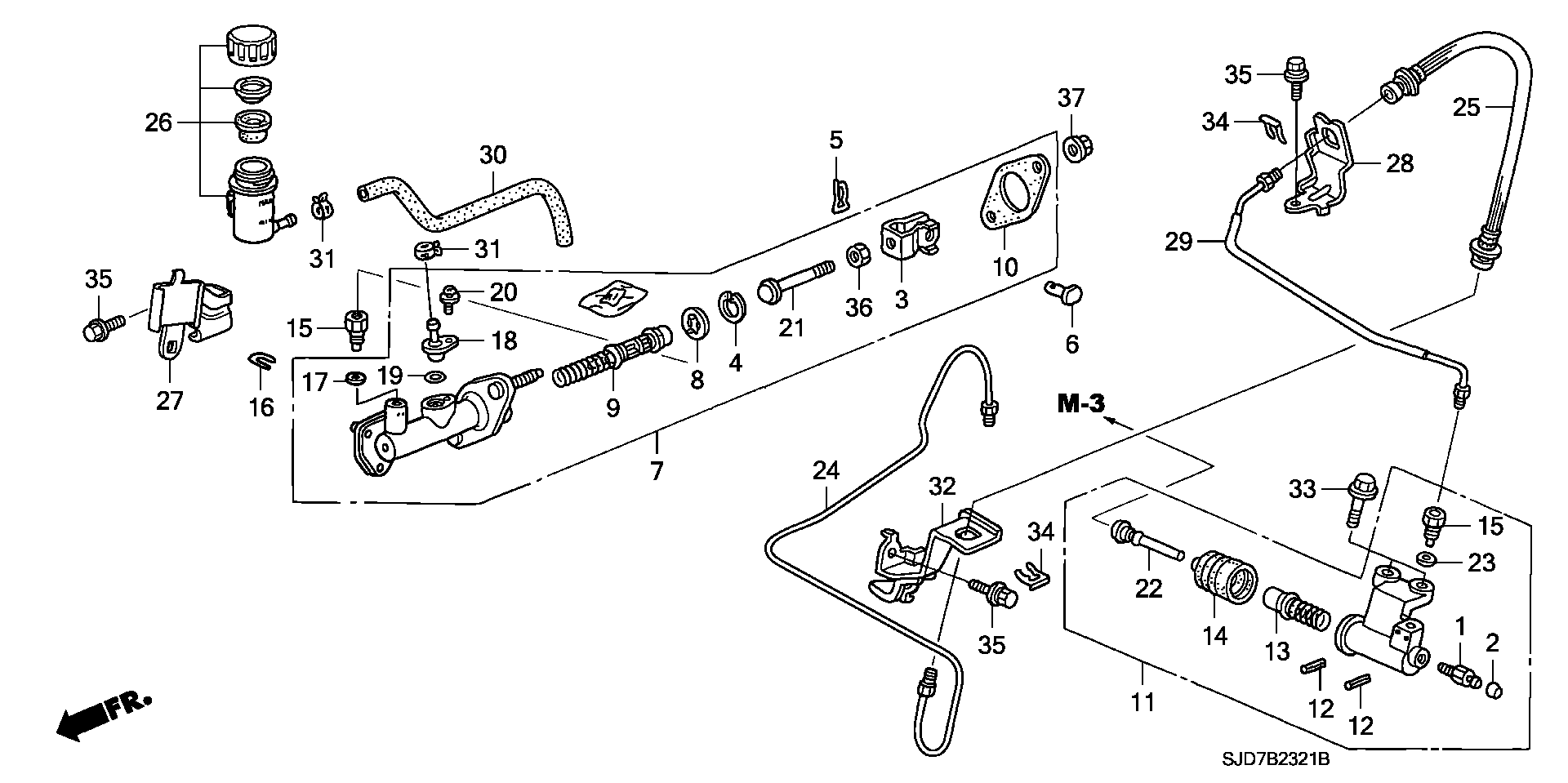 Honda 46920-S7A-023 - Galvenais cilindrs, Sajūgs autodraugiem.lv