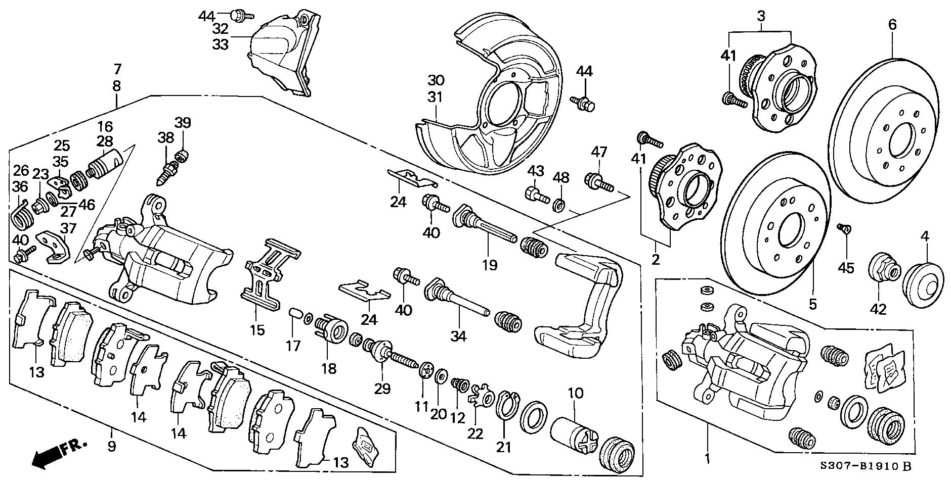 Suzuki 43022SV4A20 - Bremžu uzliku kompl., Disku bremzes autodraugiem.lv