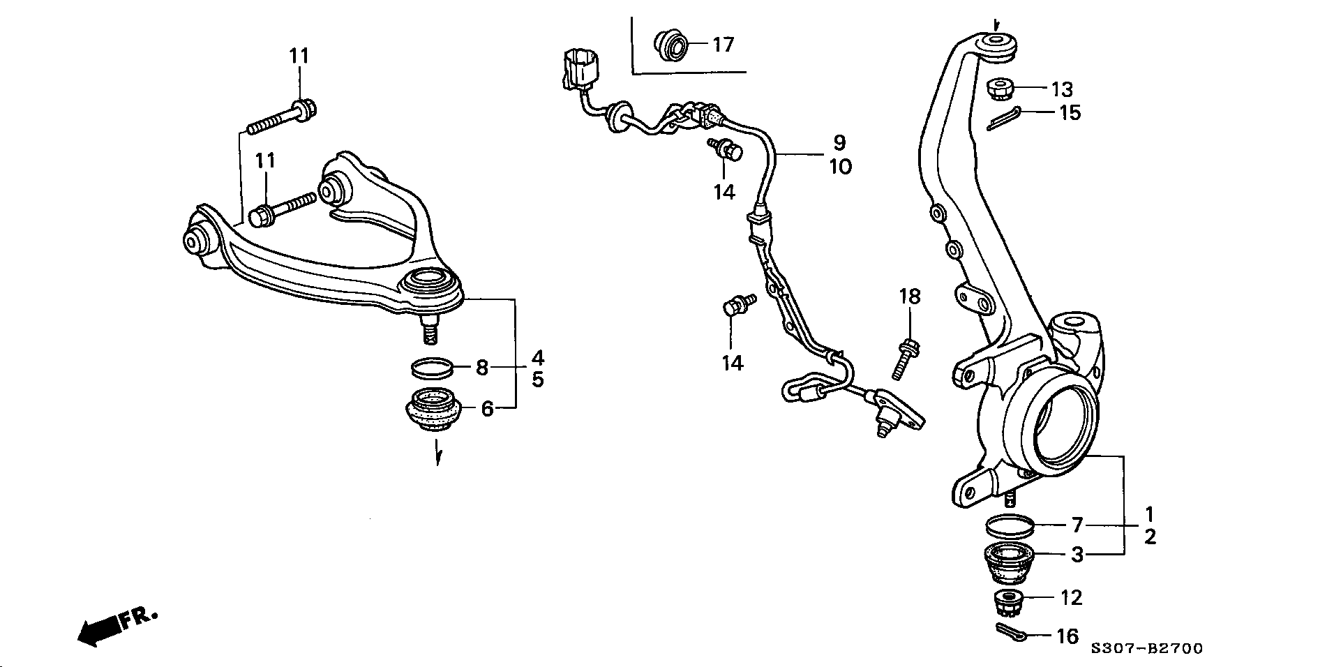 Honda 51450-S30-003 - Neatkarīgās balstiekārtas svira, Riteņa piekare autodraugiem.lv