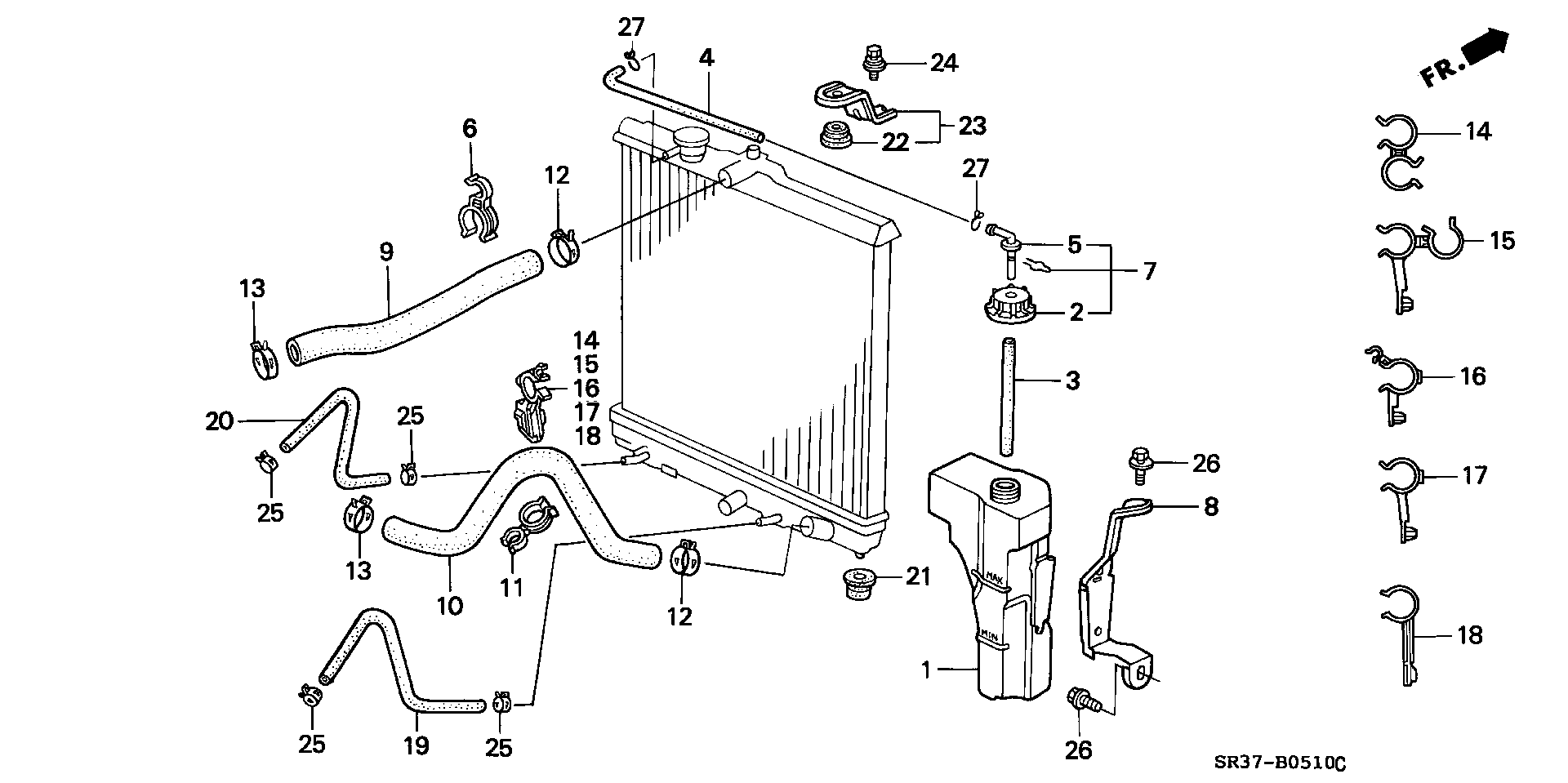 Honda 19501P08000 - Radiatora cauruļvads autodraugiem.lv