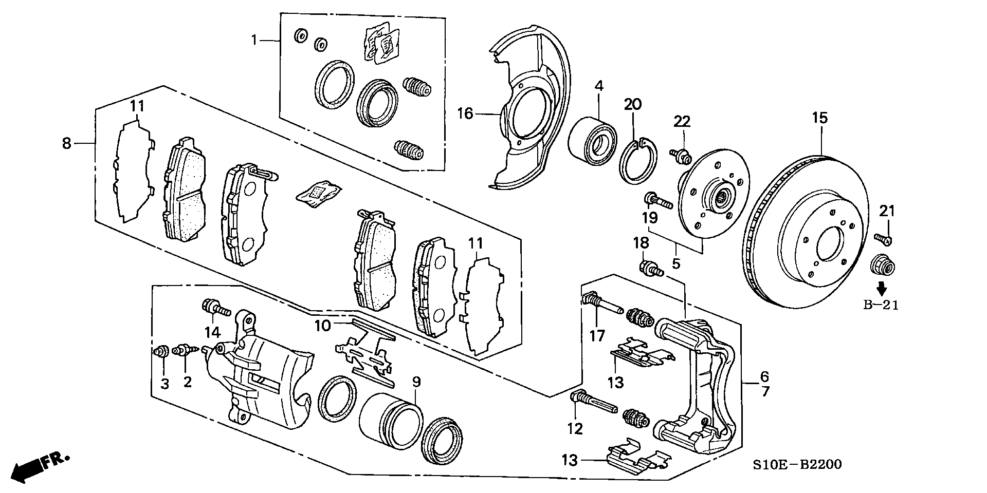 Honda 01463-SV4-000 - Remkomplekts, Bremžu suports autodraugiem.lv