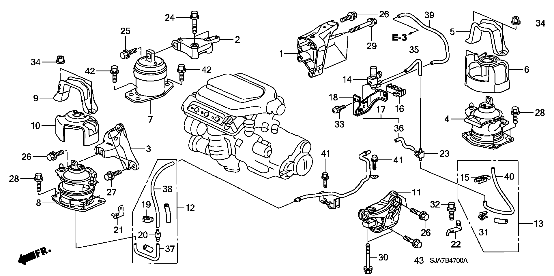 Honda 50830-SJA-E01 - Piekare, Dzinējs autodraugiem.lv