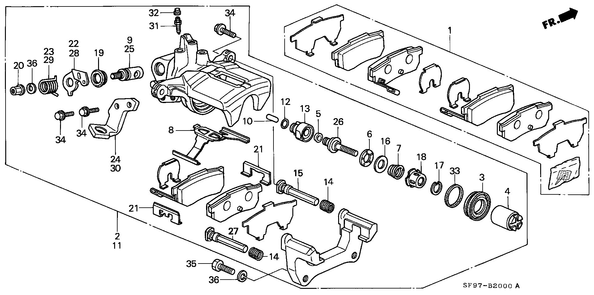 Honda 43244SD2931 - Piederumu komplekts, Disku bremžu uzlikas autodraugiem.lv