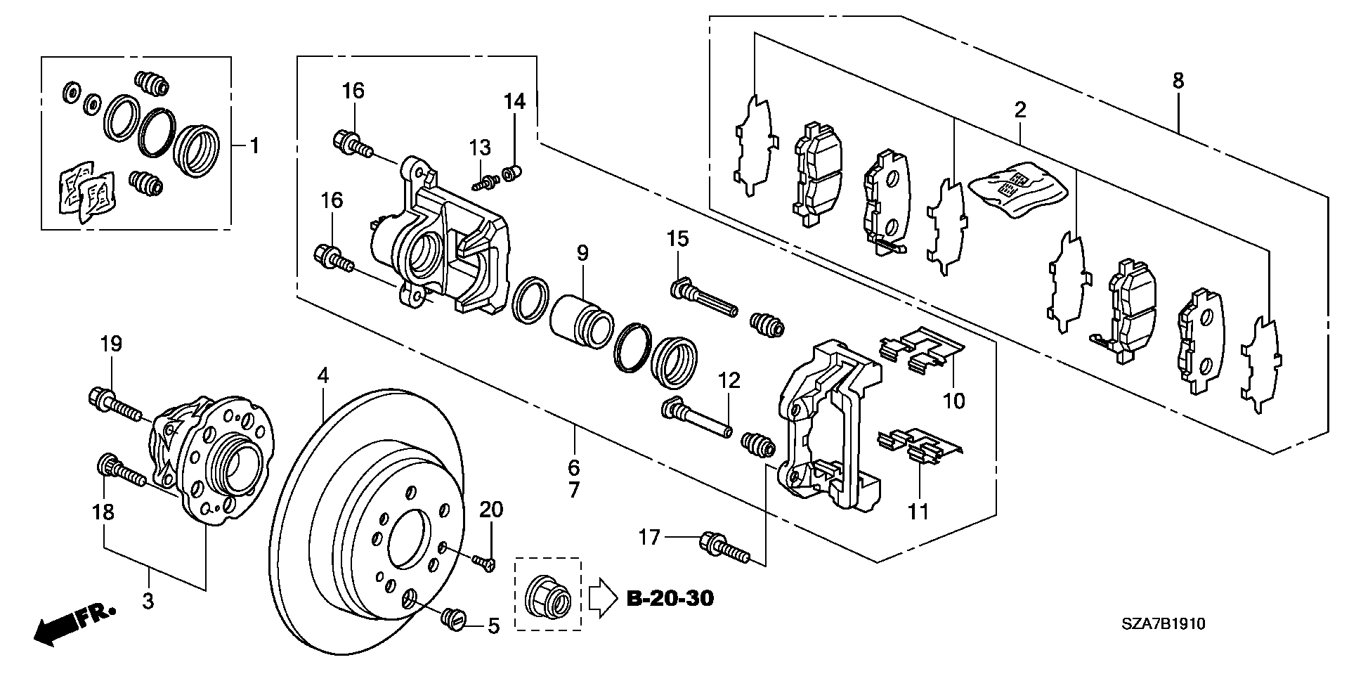 Honda 43262STXA01 - Vadīkla, Bremžu suports autodraugiem.lv