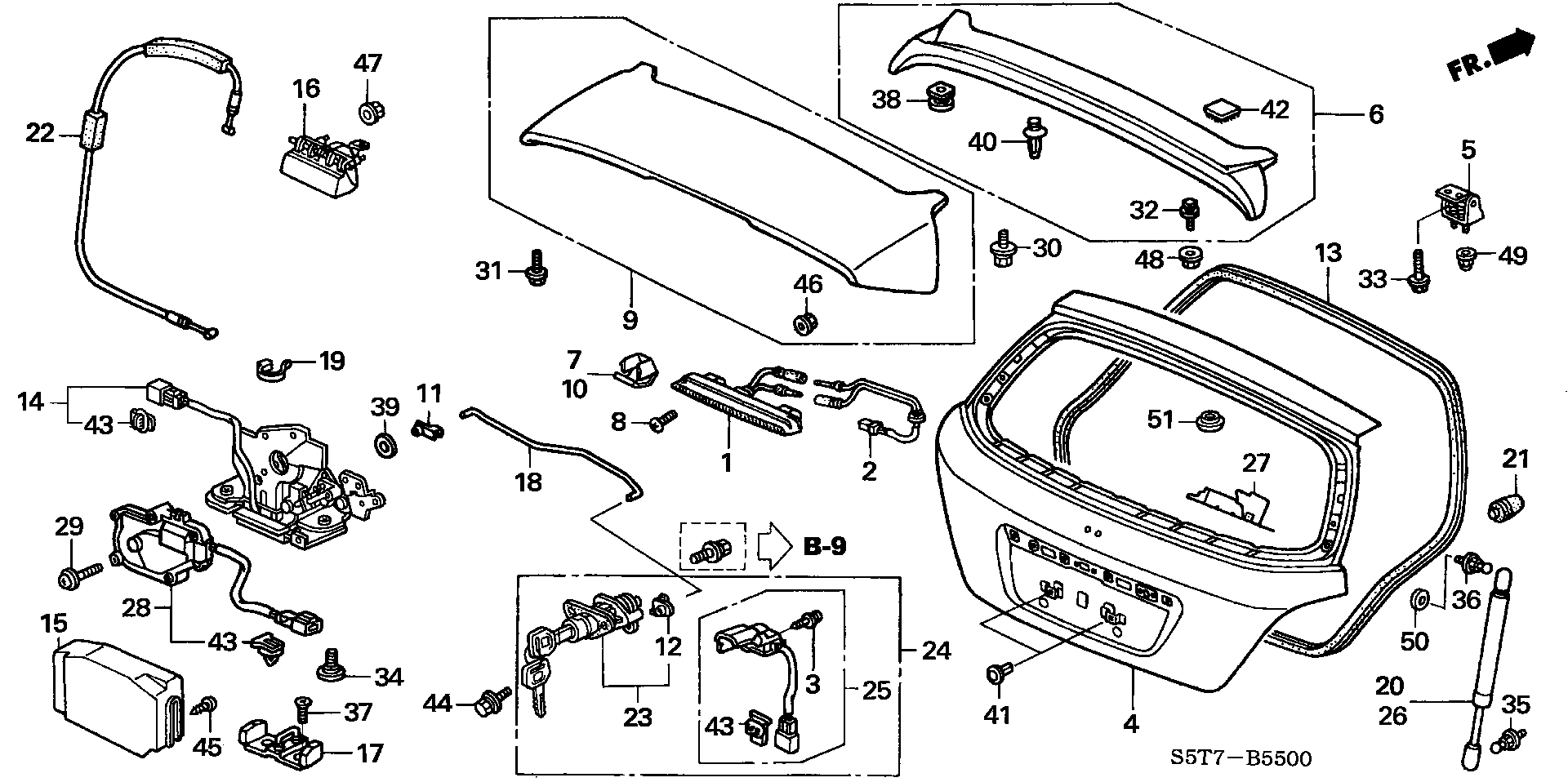 Honda 74820-S5S-E01 - Gāzes atspere, Bagāžas / Kravas nodalījuma vāks autodraugiem.lv