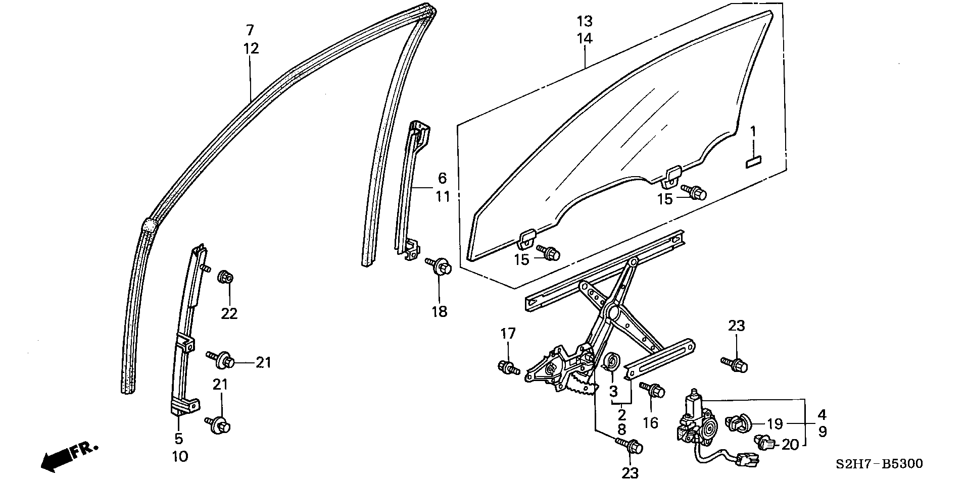 Honda 72215S4NG01 - Stikla pacelšanas mehānisms autodraugiem.lv