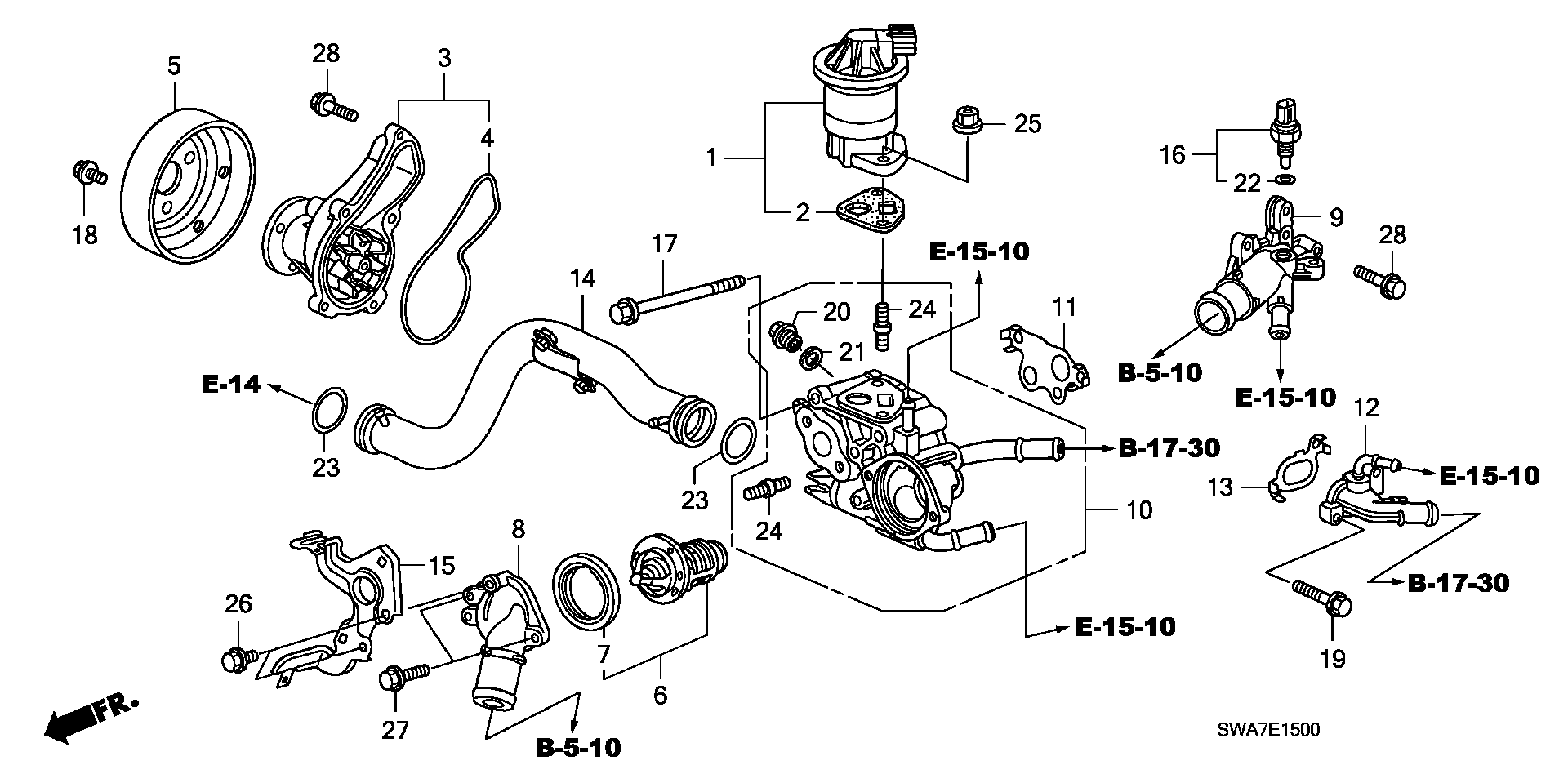 Honda 19200-RZP-003 - Ūdenssūknis autodraugiem.lv