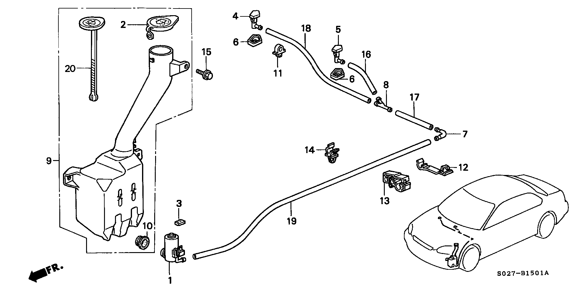 Honda 38512SC4673 - Ūdenssūknis, Stiklu tīrīšanas sistēma autodraugiem.lv