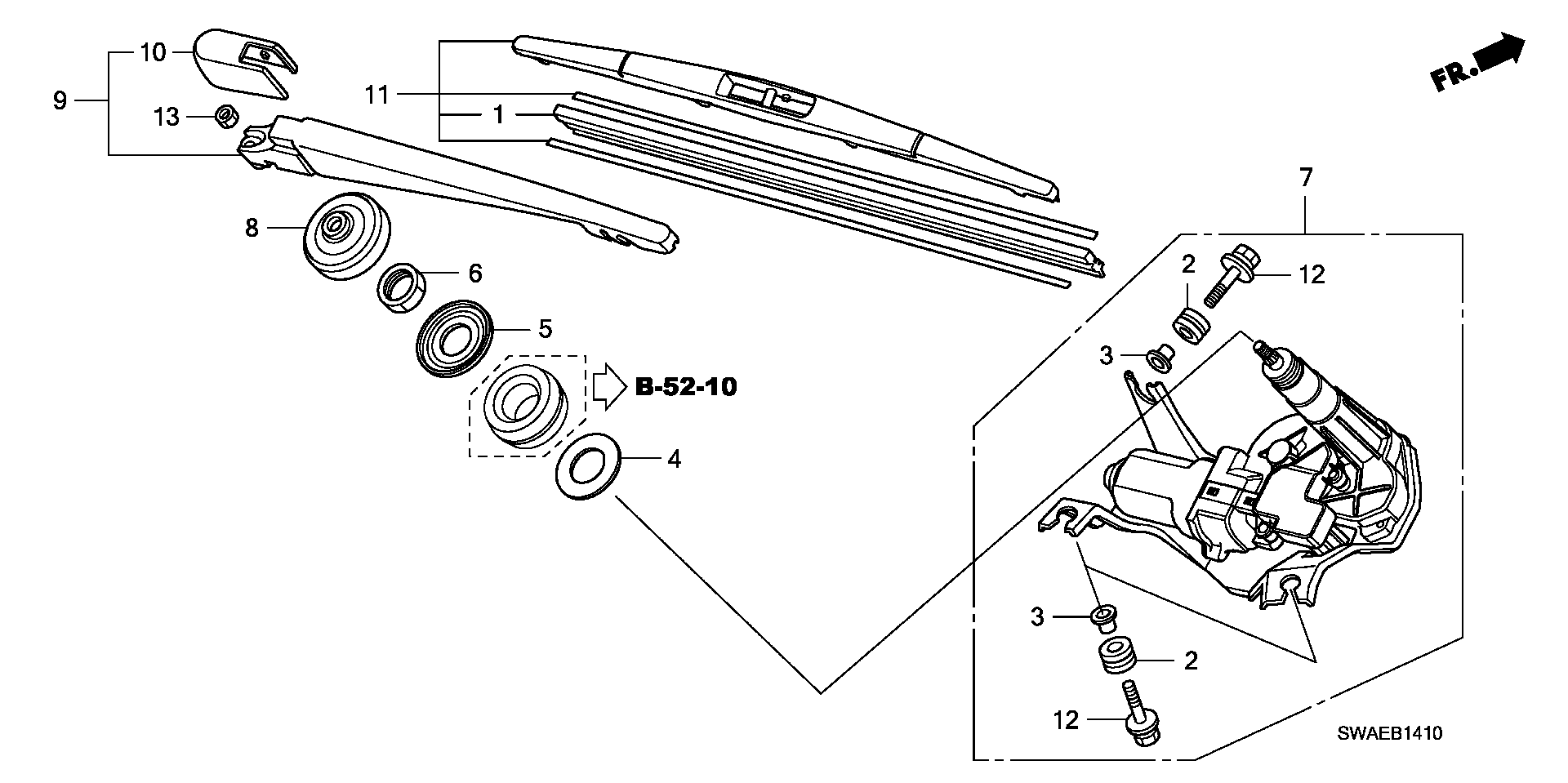 Honda 76730-SFA-003 - Stikla tīrītāja slotiņa autodraugiem.lv